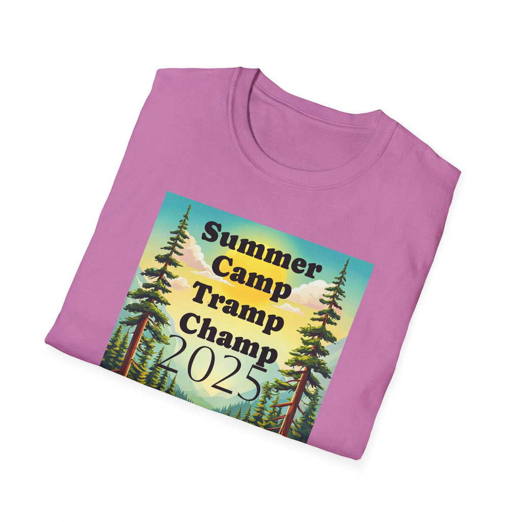 Unisex Summer Camp T-Shirt, Fun Camp Tee, Outdoor Adventure Shirt, Camping Gift, Tramp Champ Apparel, 2025 Summer Tees