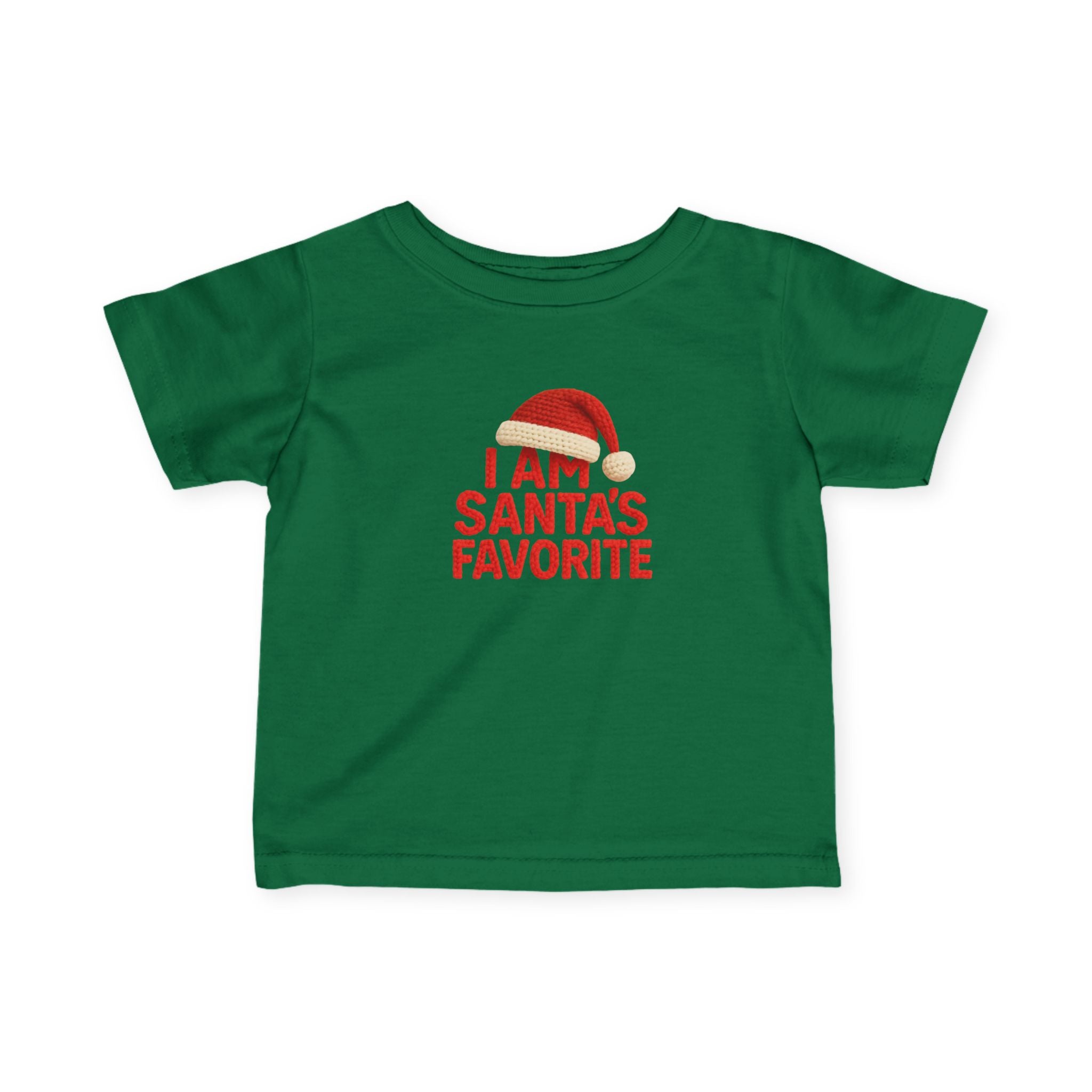 Infant Tee - "I Am Santa's Favorite" Christmas Baby Shirt