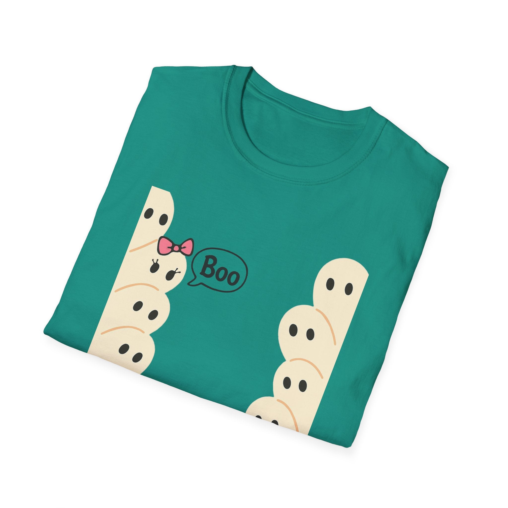 Spooky Ghost Boo Bow Cute Halloween Unisex T-Shirt, Halloween Shirt, Ghost Costume, Halloween Party Shirt, Spooky Tee, Cute Halloween Top