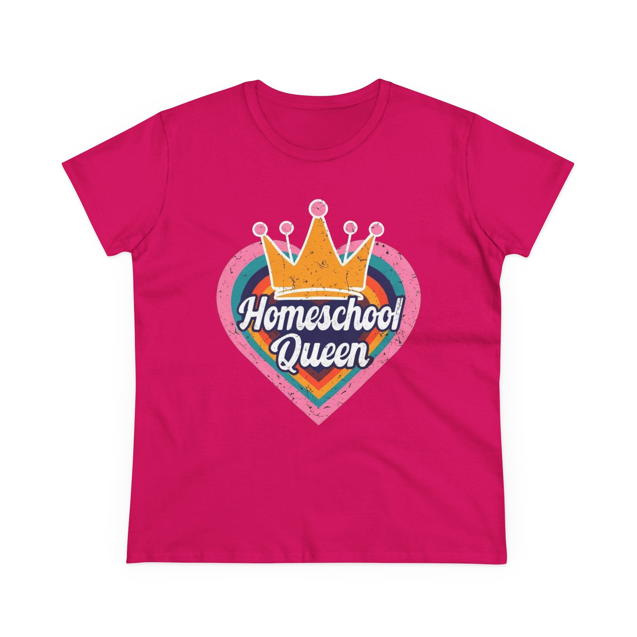 Homeschool Queen Cotton Tee, Cute Tee for Moms, Colloquial Gift for Homeschoolers, Fun Educational Apparel, Perfect for Back to School