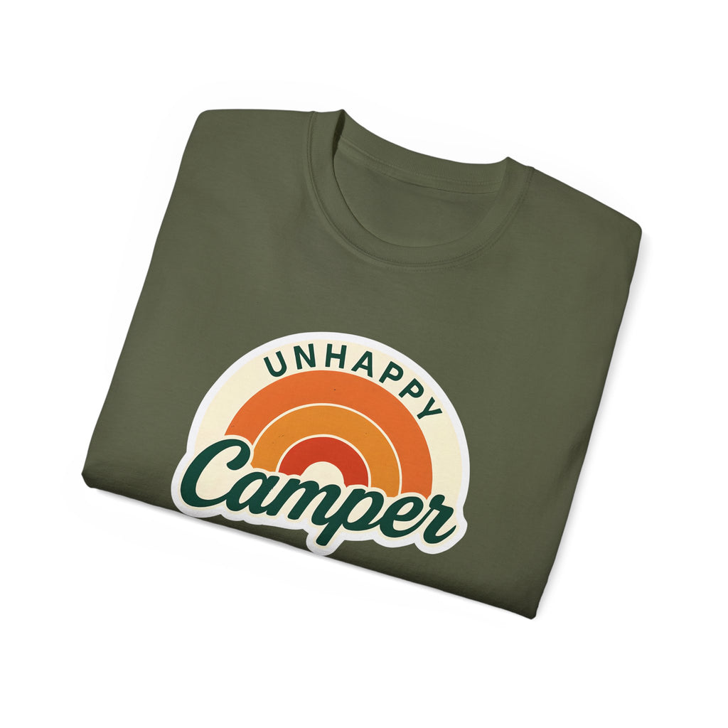 Unisex Tee for Campers: Unhappy Wanderer Adventure Gift Shirt, Hiking Outdoor Camping Apparel, Outdoorsy Nature Lover Top, Wanderlust Tee,