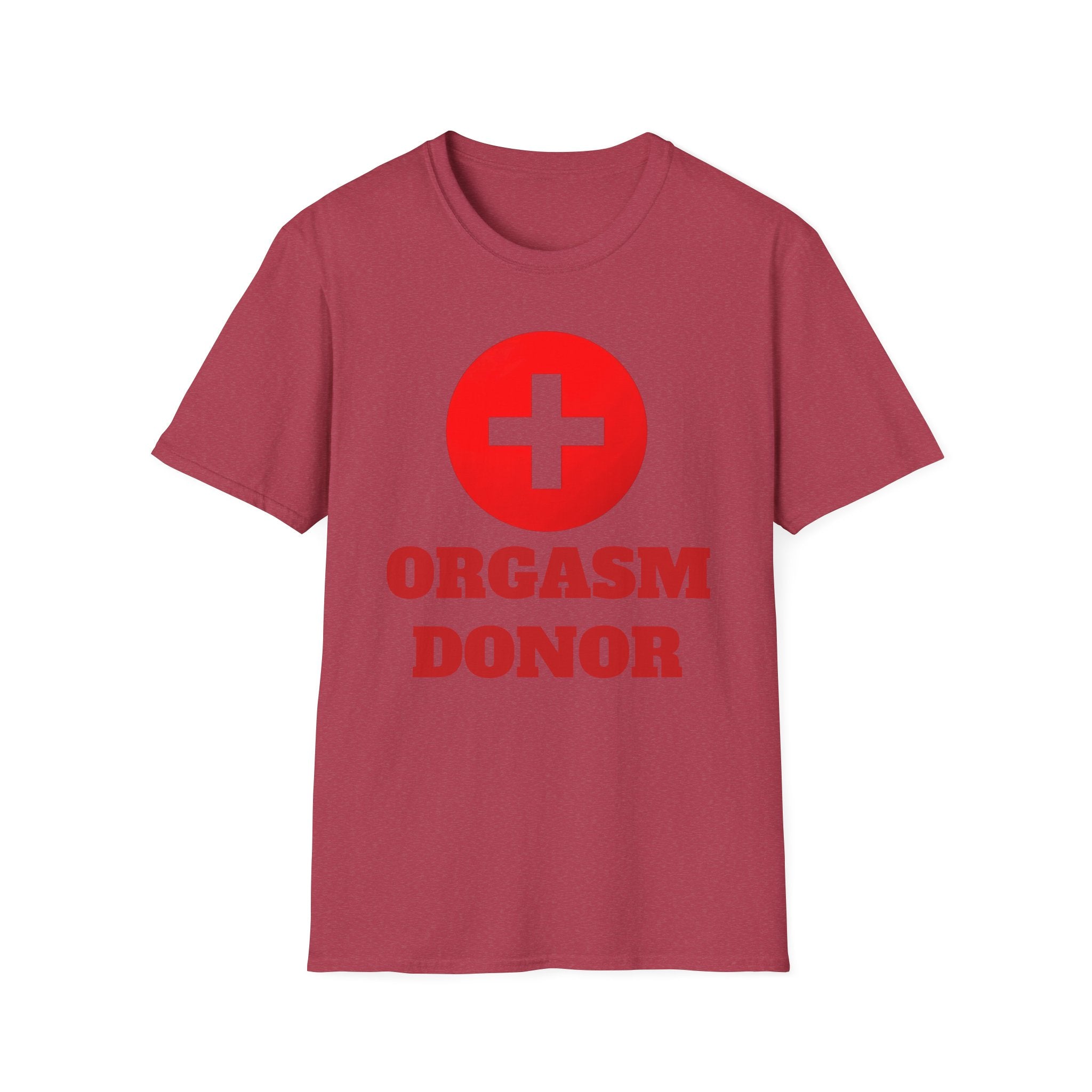 Funny Orgasm Donor Red Cross Unisex T-Shirt, Saving Lives Tee, Humorous Graphic Shirt, Naughty Gag Gift, Hilarious Adult Tee