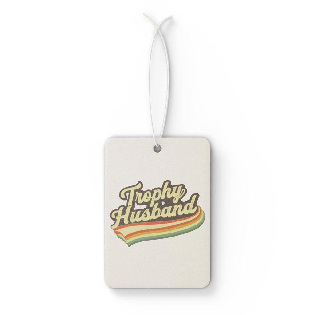 Trophy Husband Car Air Freshener — Retro Script Scented Air Freshener for Cars