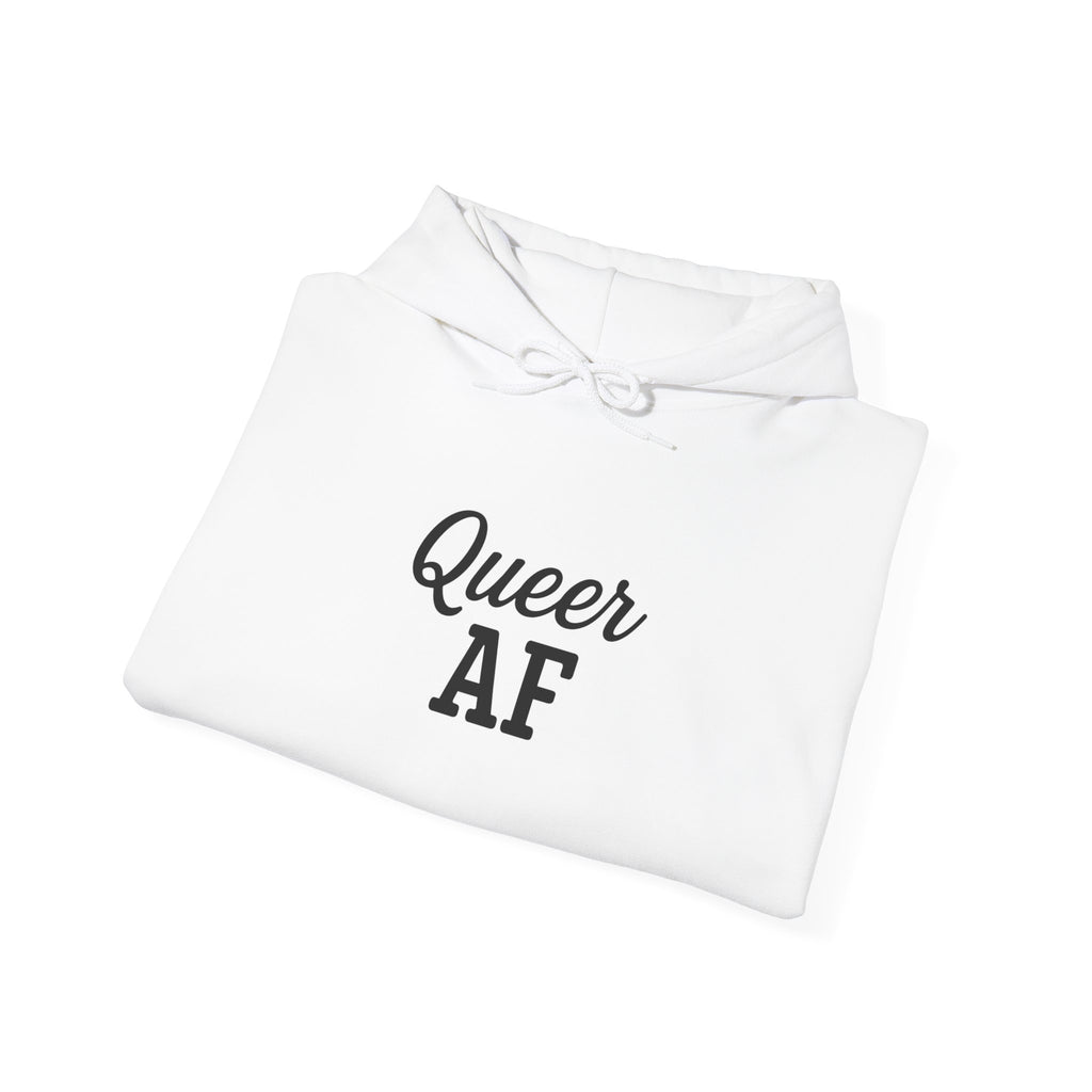 Queer AF Gay Pride Hoodie, Anti Trump Social Justice Sweatshirt, LGBTQ Gifts, Unisex Hooded Jumper