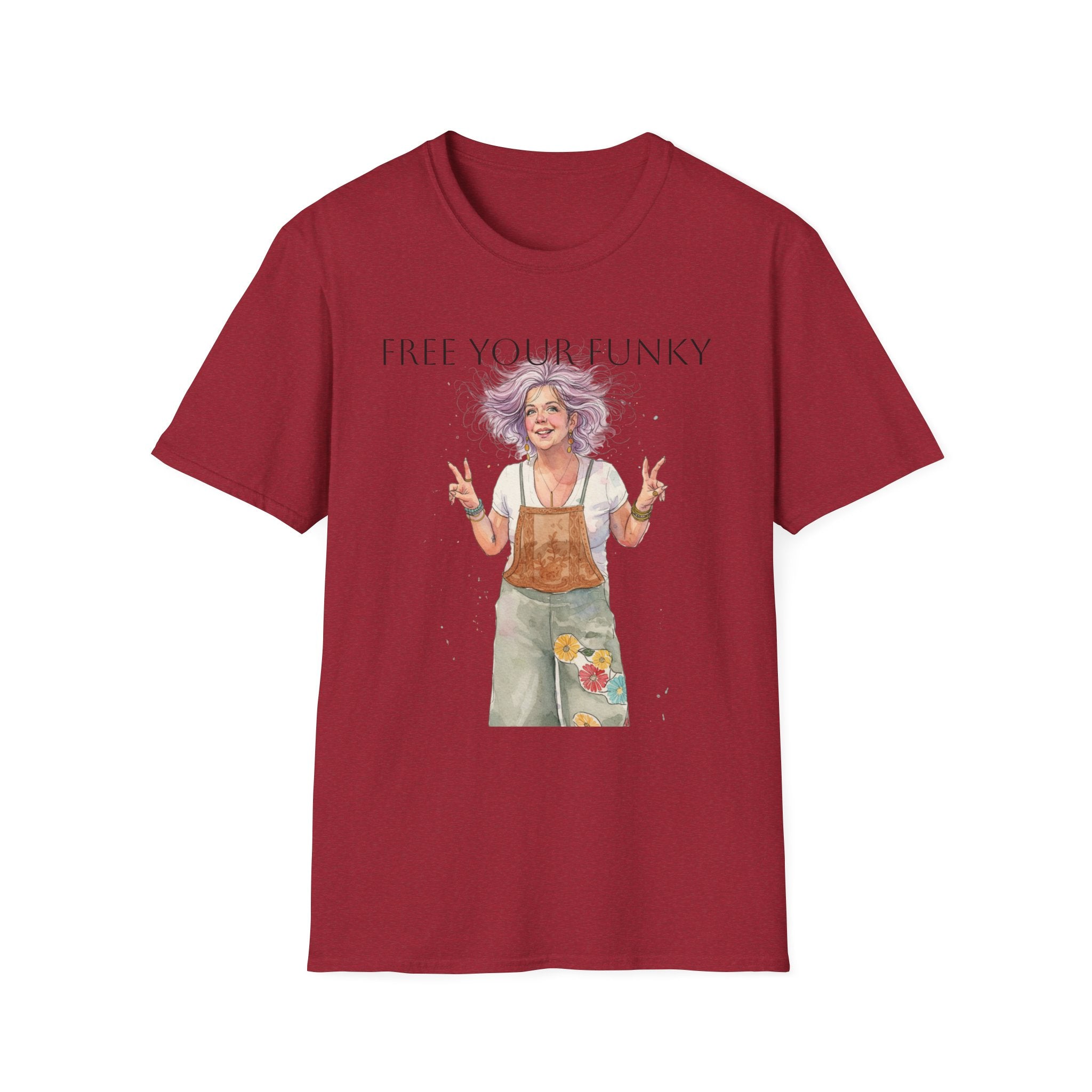 T-Shirt — “Free Your Funky” Peace-Sign Boho Woman Graphic Tee