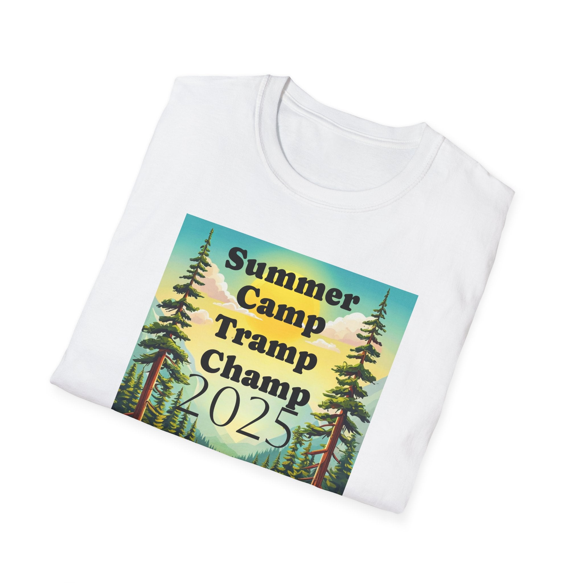 Unisex Summer Camp T-Shirt, Fun Camp Tee, Outdoor Adventure Shirt, Camping Gift, Tramp Champ Apparel, 2025 Summer Tees