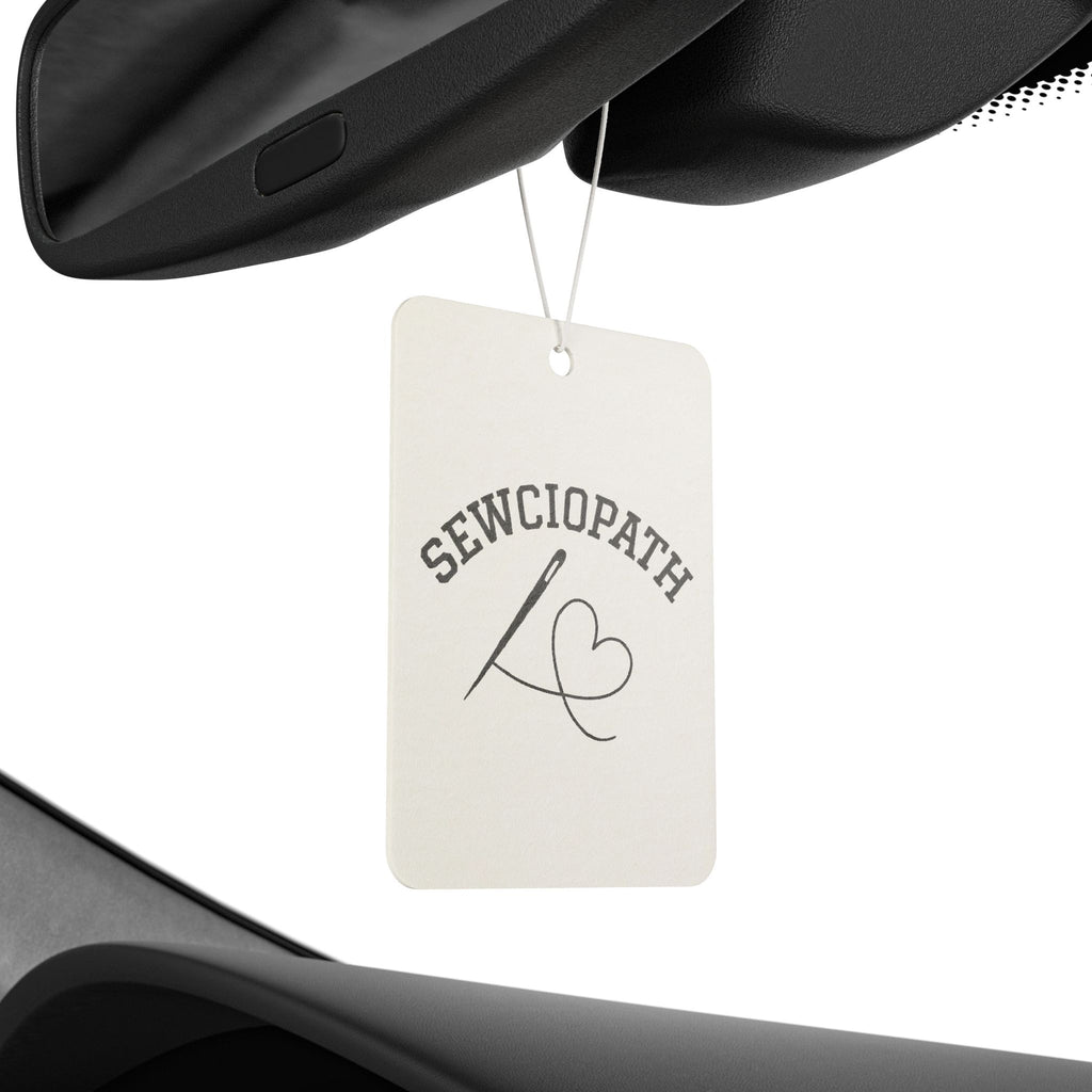 Sewciopath Car Air Freshener – Funny Sewing Lover Air Freshener with Needle & Heart Design