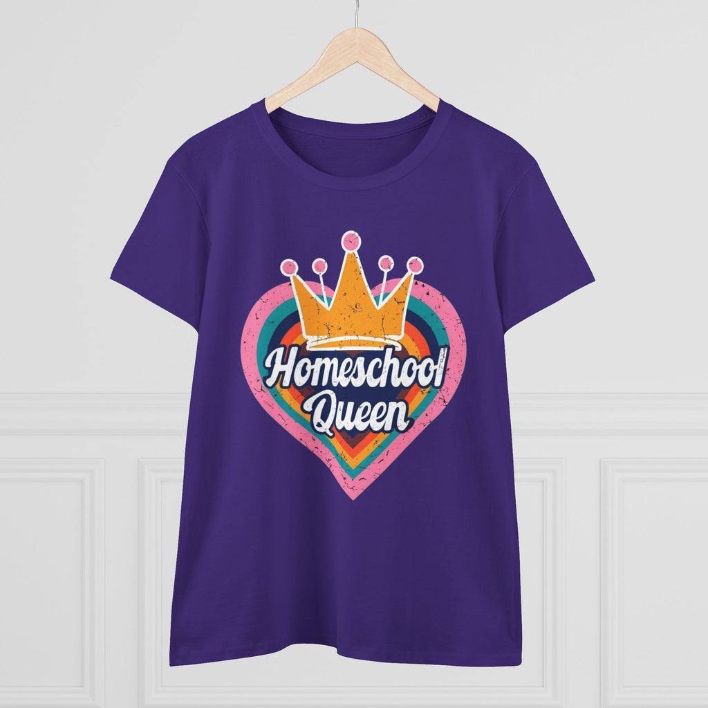 Homeschool Queen Cotton Tee, Cute Tee for Moms, Colloquial Gift for Homeschoolers, Fun Educational Apparel, Perfect for Back to School