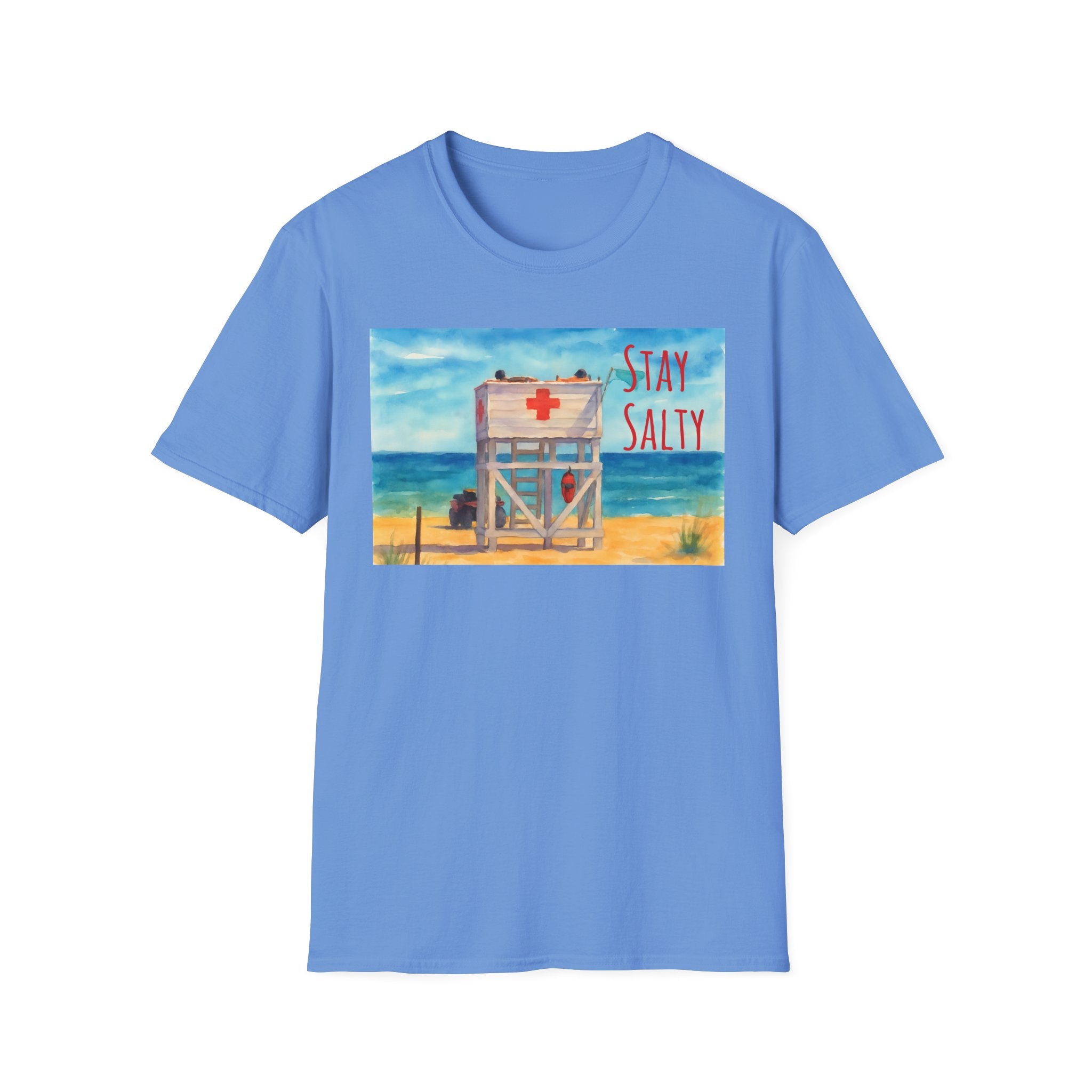 Stay Salty Ocean Vibes Unisex T-Shirt, Stay Salty Lifeguard Stand Beach Sunshine , Gift for Beach Lovers, Summer Tee, Coastal Theme Top,