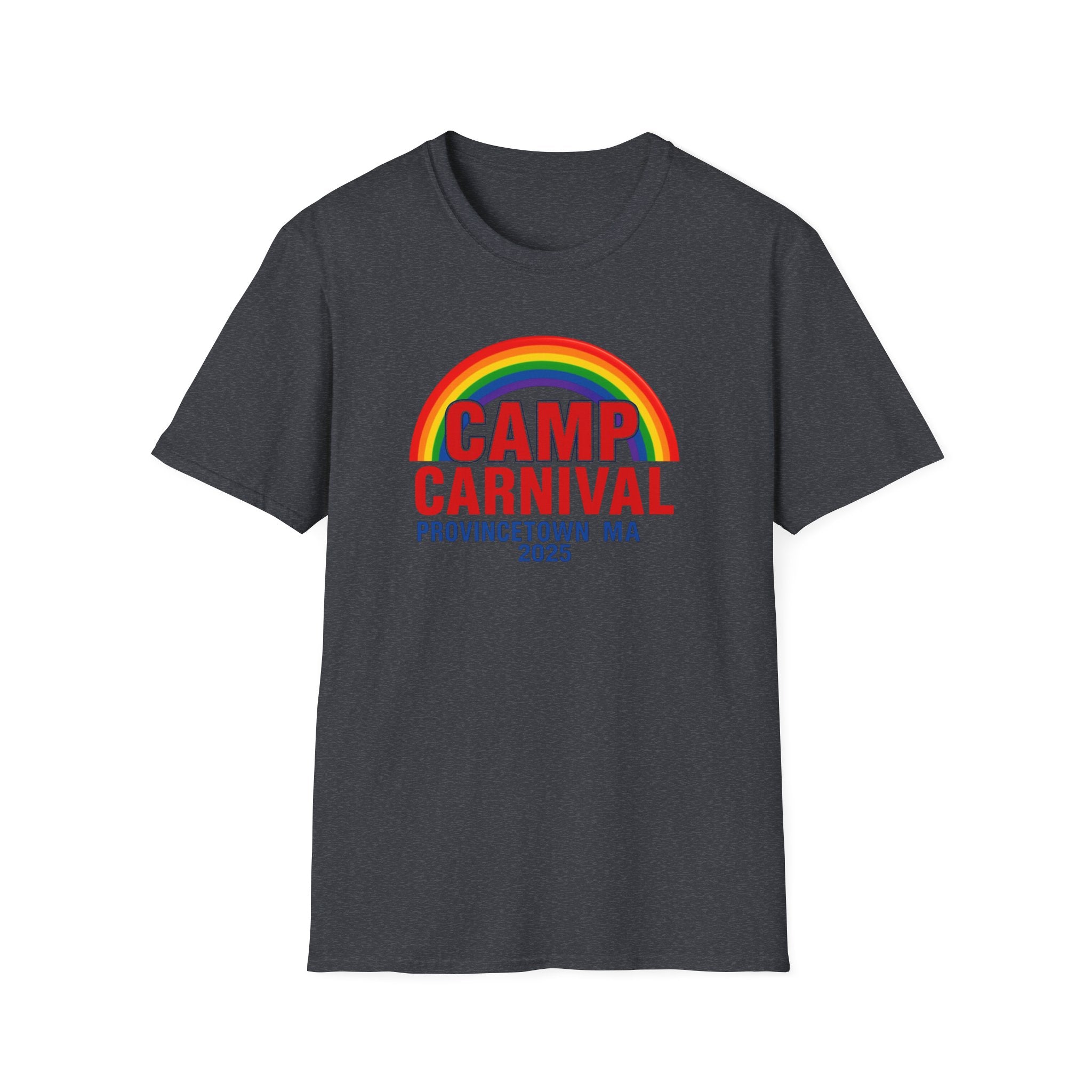 Rainbow Camp Carnival Ptown Unisex T-Shirt, LGBTQ+ Pride Apparel, Summer Festival Top, Gift for Camp Lovers, 2025 Event Shirt