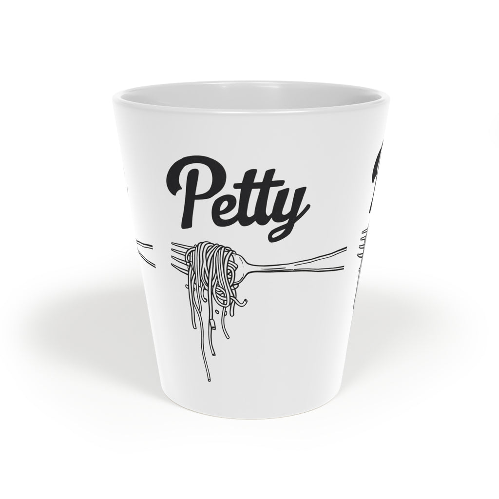 Latte Mug, 12oz - Petty Spaghetti, Sarcastic Gifts for Him and Her, Funny Coffee Cup, Cute Tea Mug, Novelty Gift, Ceramic Drinkware