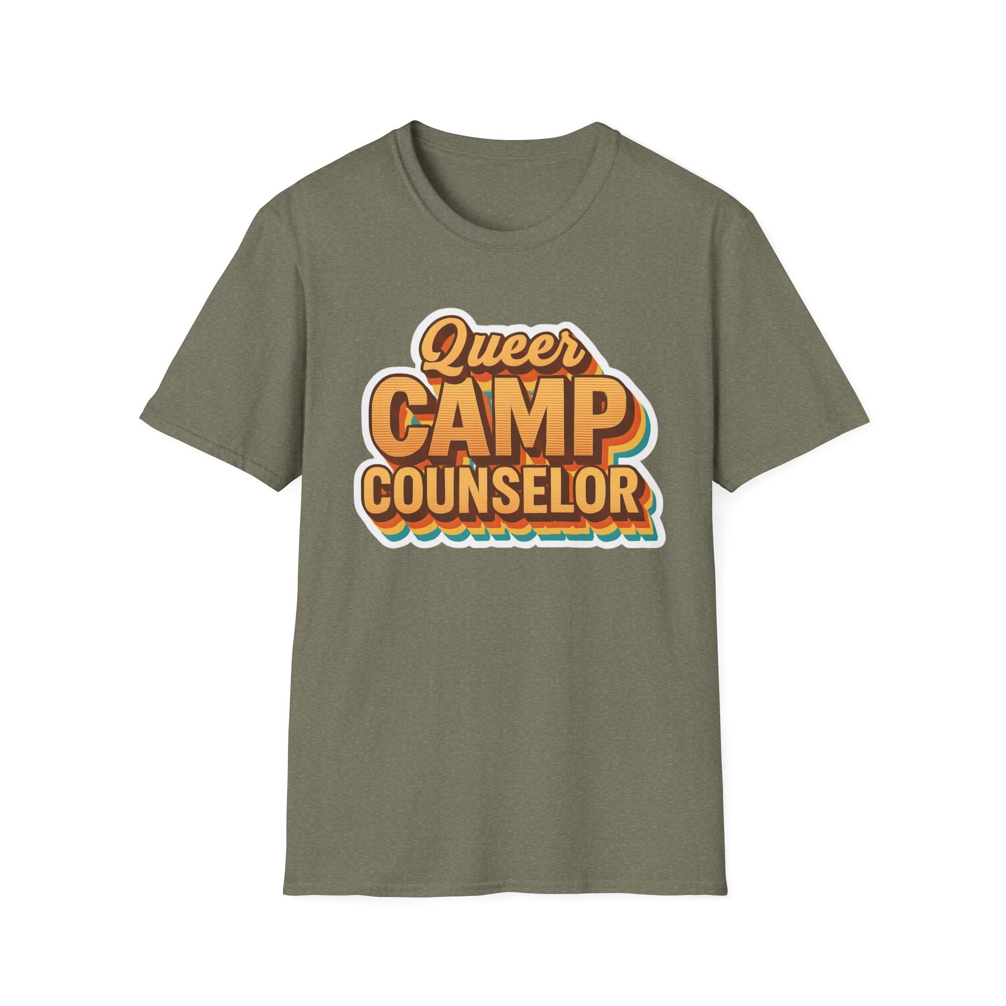 Queer Camp Counselor T-Shirt, LGBTQ Pride Tee, Rainbow Graphic Shirt, Summer Camp Theme Top, Gender Neutral Clothing Ptown carnival
