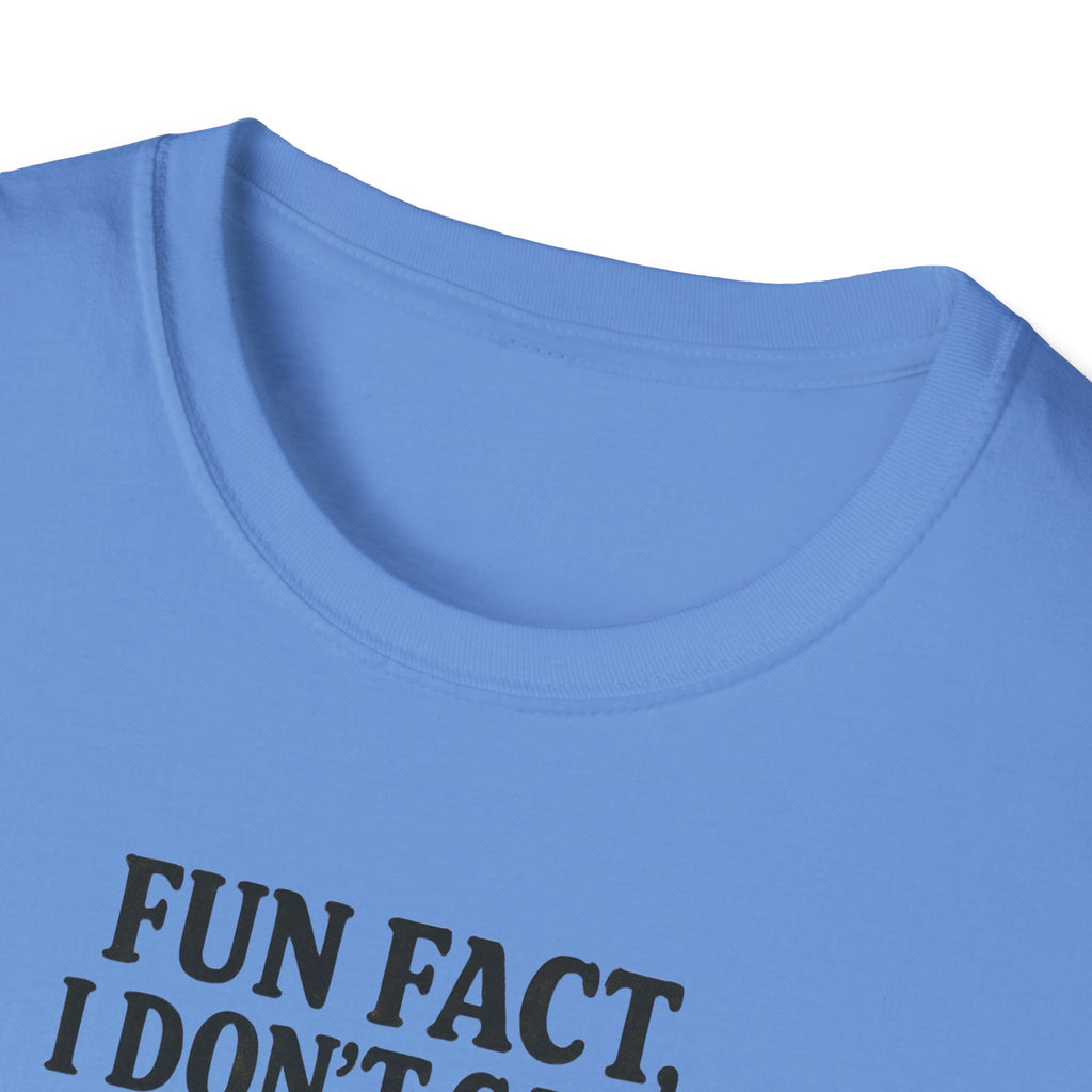 I dont care Sarcastic Cat Lover Unisex Softstyle T-Shirt, Funny Graphic Tee, Zero F's Given Animal Shirt,Humorous Tee for Cat Owners