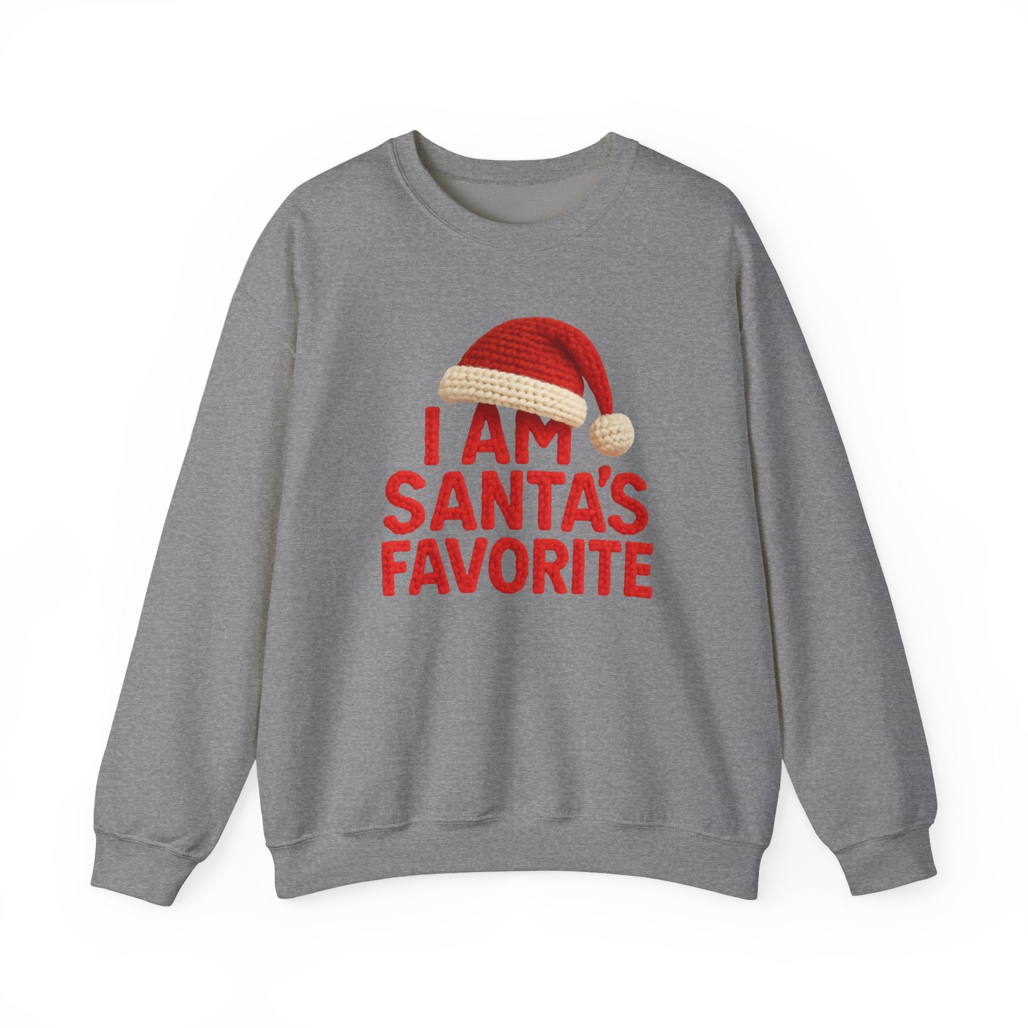 Christmas Sweatshirt - "I Am Santa's Favorite" Festive Crewneck printed