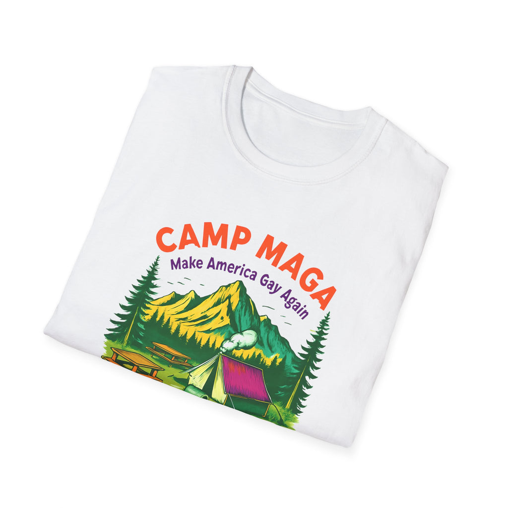 Camp MAGA Unisex make America gay again carnival Softstyle T-Shirt - Make America Gay Again, LGBTQ Pride Shirt, Camping Tee, Gift for [...]