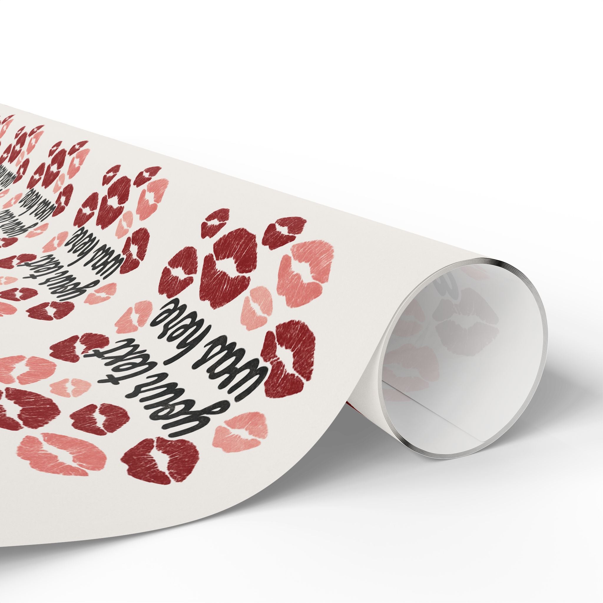 Personalized Any Name Kiss Print Wrapping Paper - Romantic Gift Wrap for Valentine's Day & Special Occasions grandparents aunts gifts for him