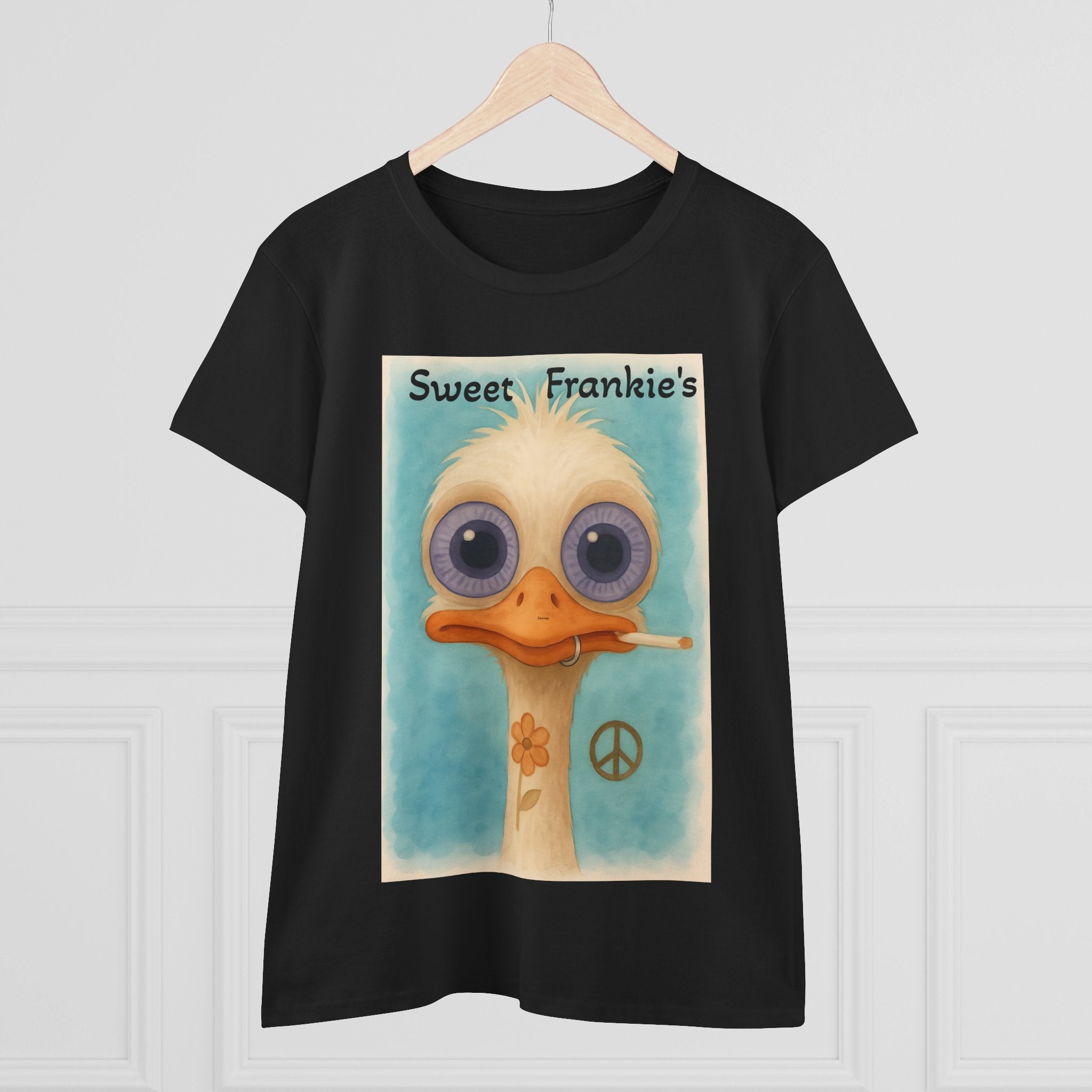 T-Shirt, Sweet Frankies Ostrich Graphic Tee, Funny Tee, Women's Graphic Shirt, Gift for Her, Women's Cotton Shirt social justice wear
