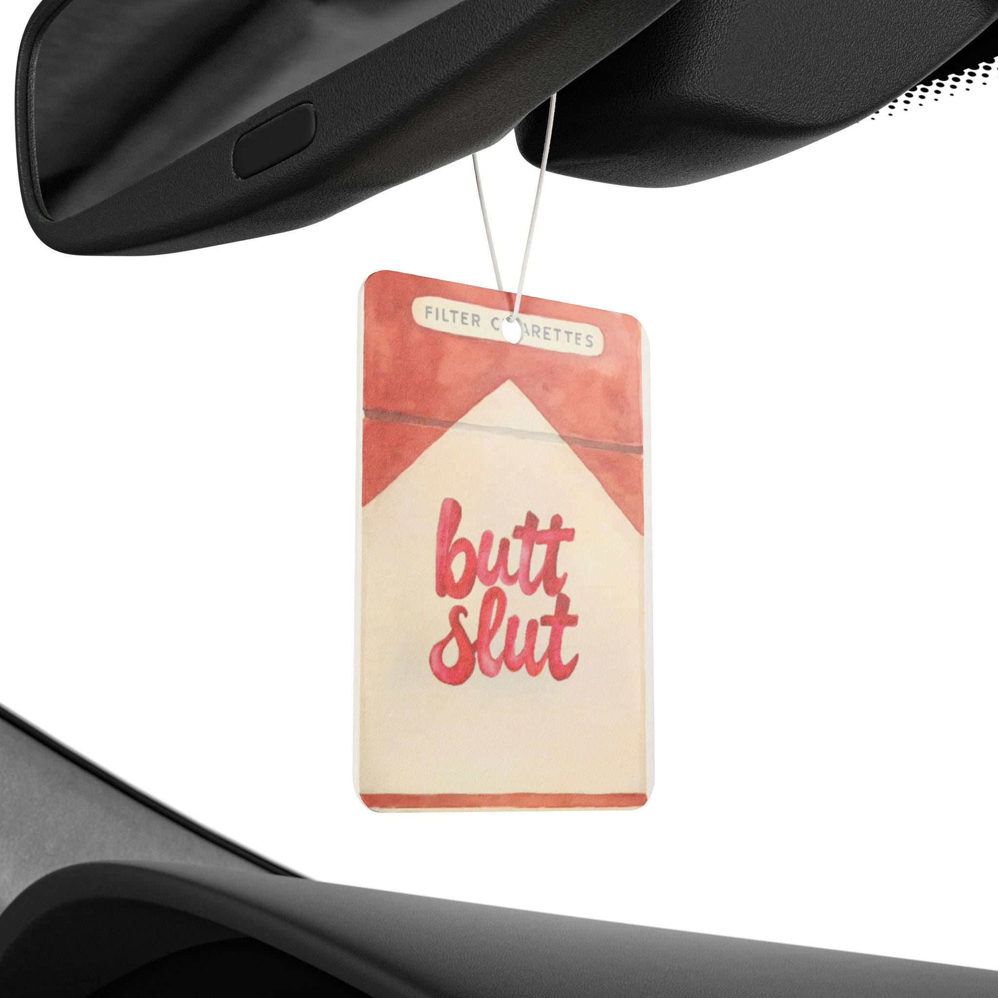 Novelty Car Air Freshener — "Butt Slut" Retro Cigarette Pack Design