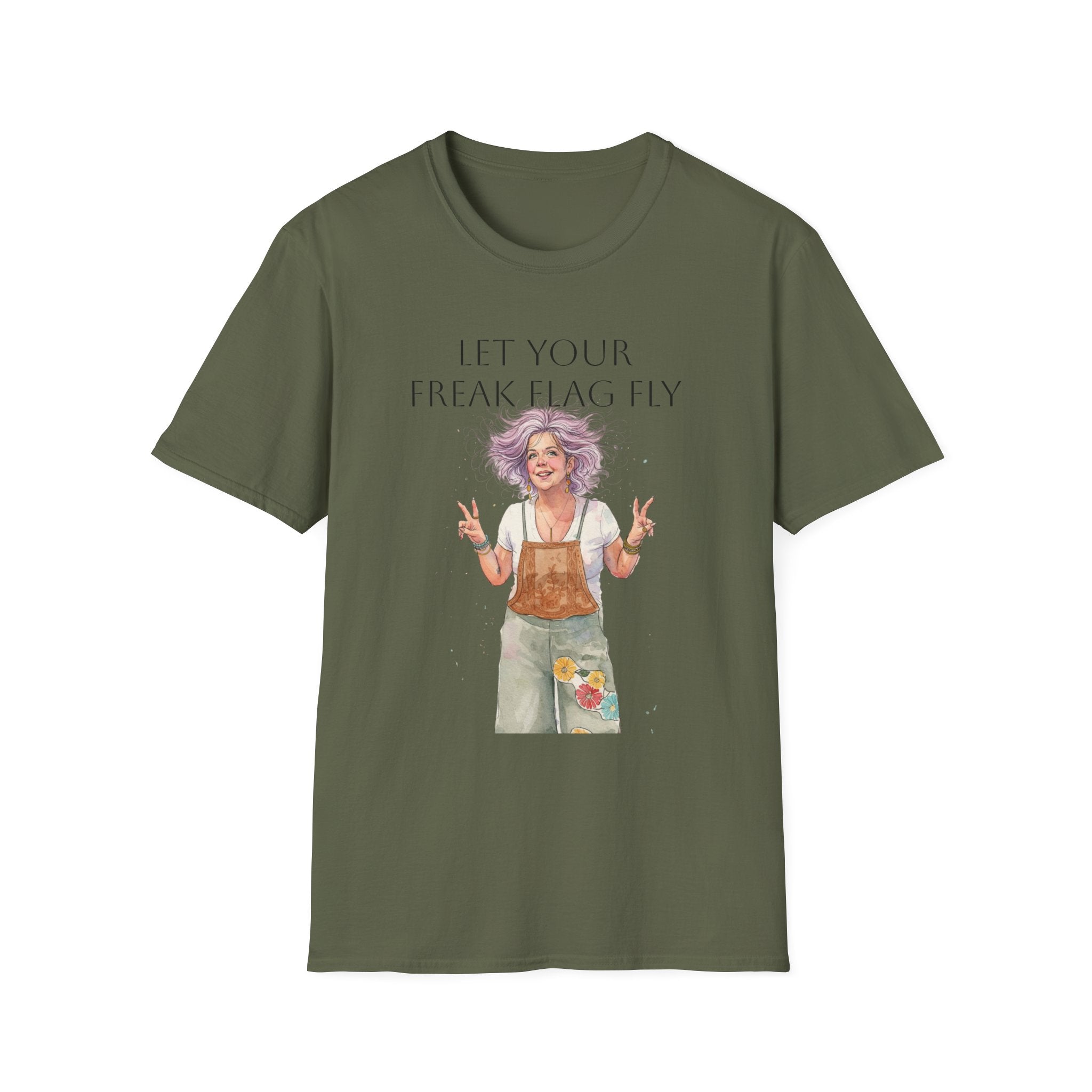 T‑Shirt — "Let Your Freak Flag Fly" Boho Artist Graphic Tee