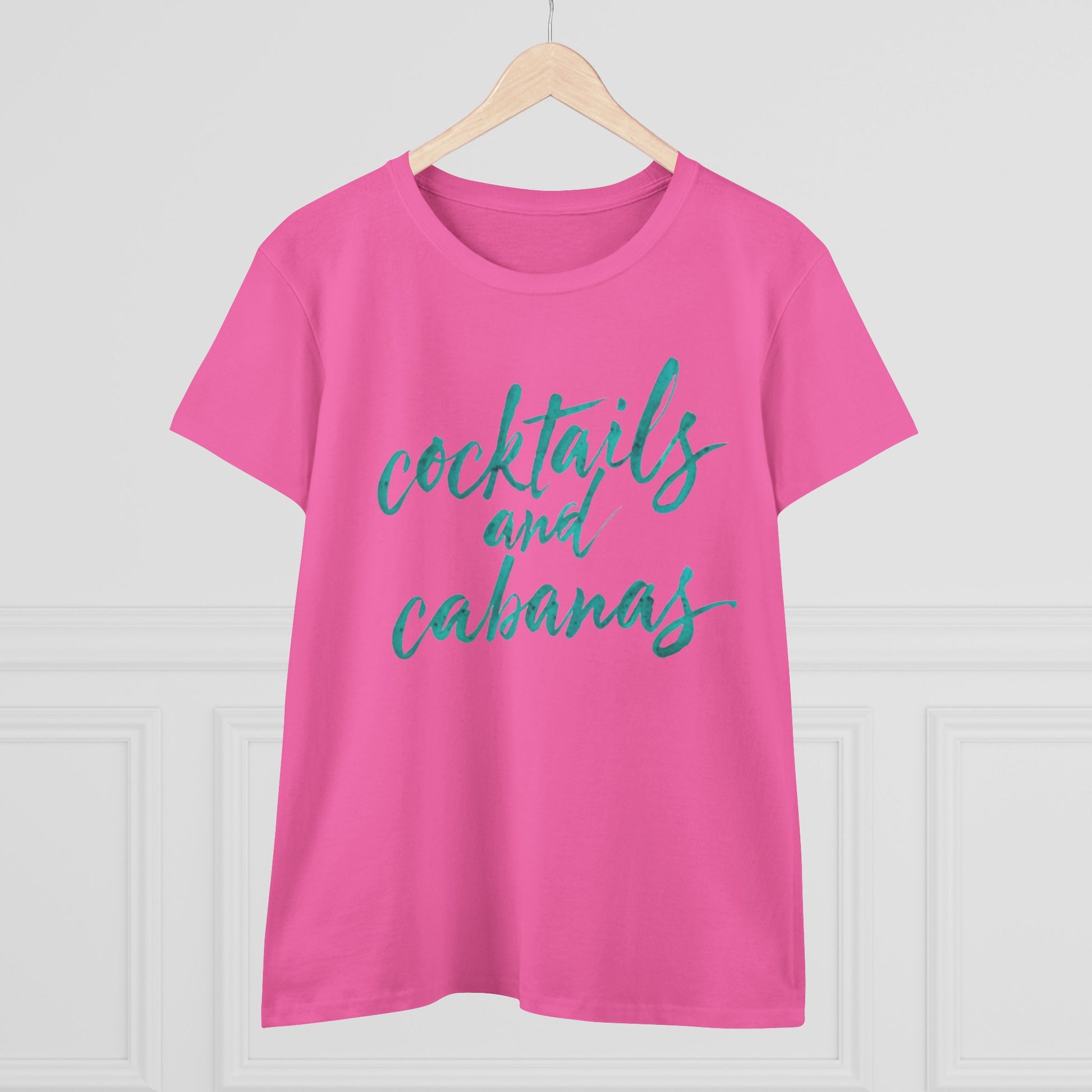 Cocktails and Cabanas Tee - Women&#039;s Midweight Cotton Shirt, Beachwear, Summer Top, Vacation Outfit, Casual Wear, Gift for Her, Pool