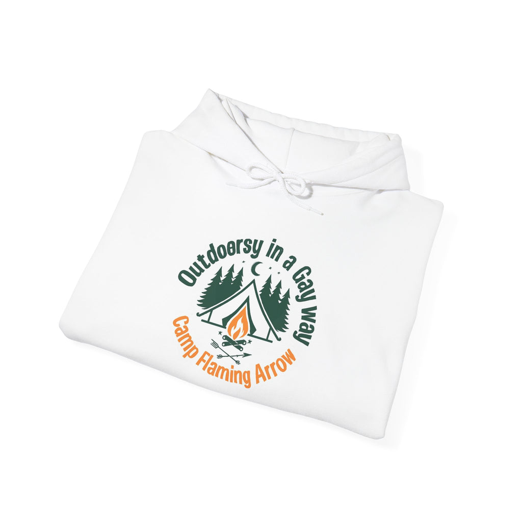 Outdoorsy in a gay way Summer Camp LGBTQ+ Hooded Sweatshirt, Gay Pride Outdoor Carnival P Town Social Justice Gift, Unisex Hoodie