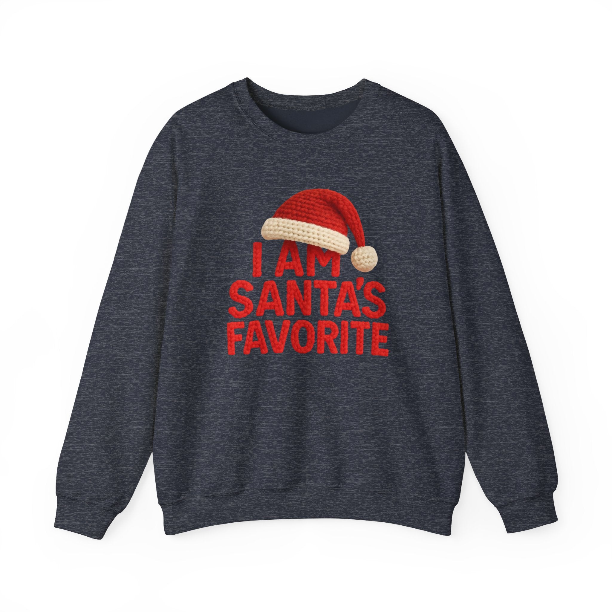 Christmas Sweatshirt - "I Am Santa's Favorite" Festive Crewneck printed
