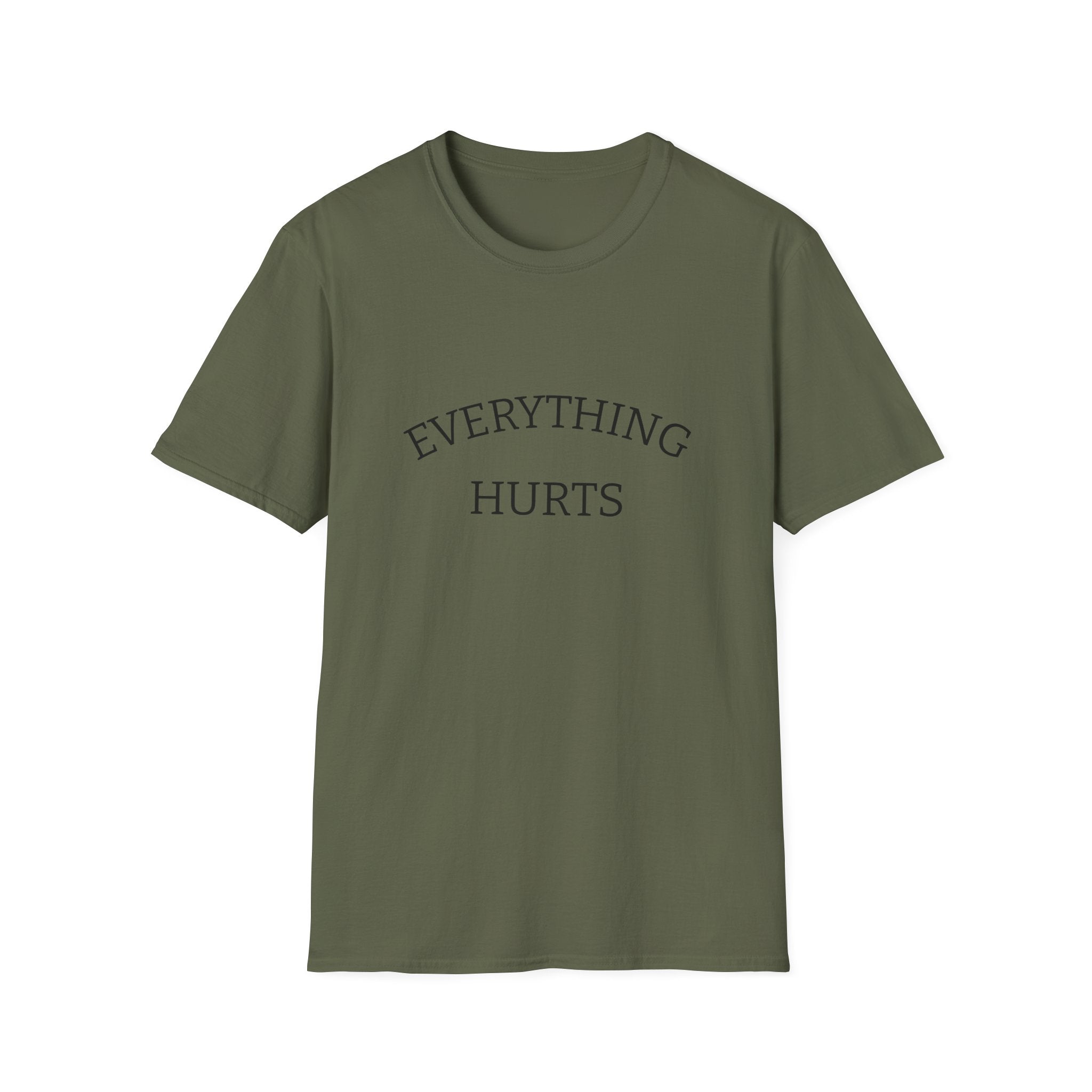 Everything Hurts Funny Workout Fitness gym Unisex Softstyle T-Shirt, Retirement Gift, Getting Old, Fitness Gift aches and pains