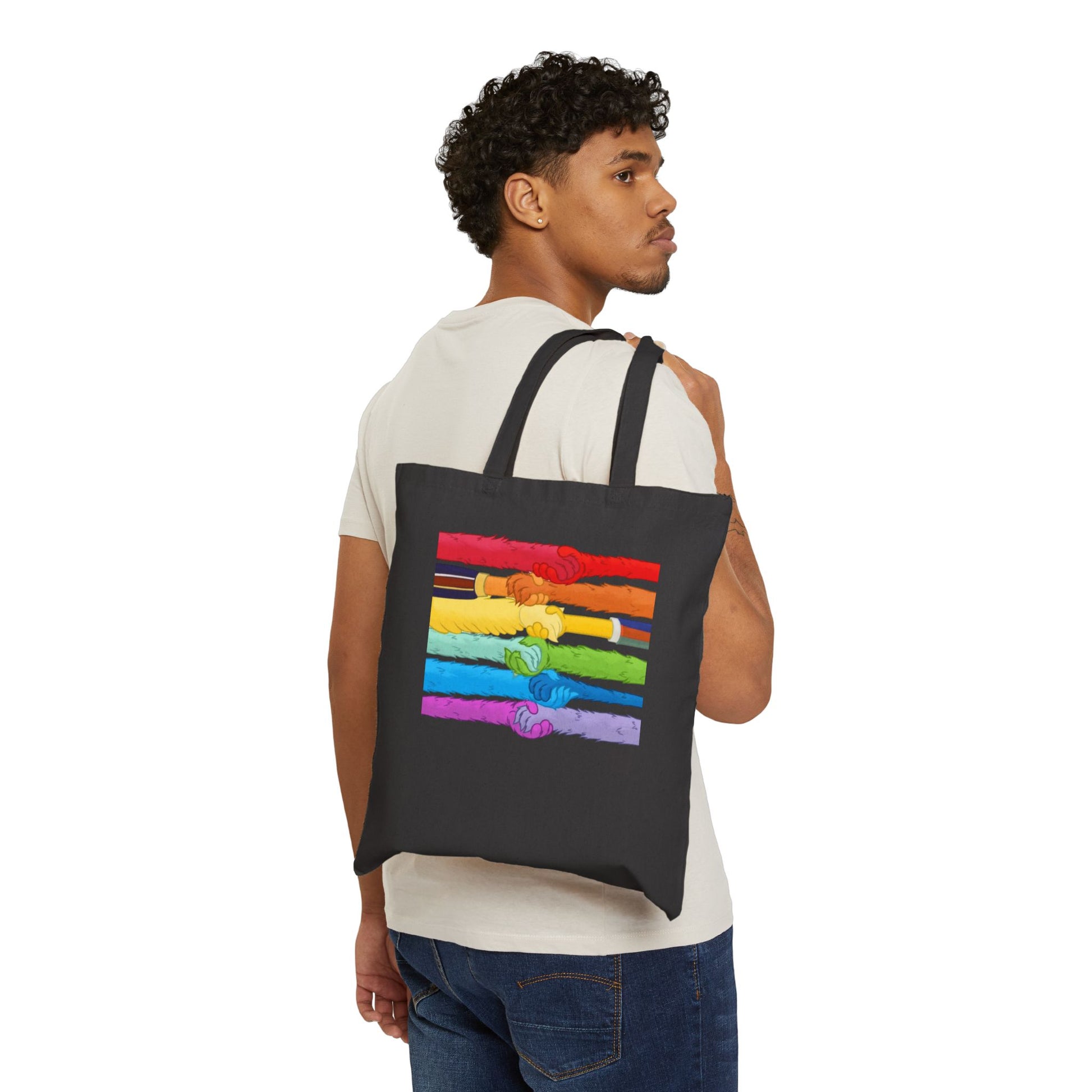 Kindness and diversity matter! Colorful Pride Cotton Tote Bag, Eco-Friendly Shopping Bag, LGBTQ+ Gift, anti trump Canvas Tote