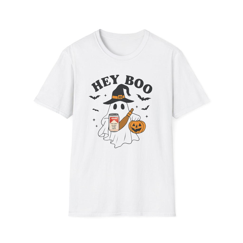 Ghost Diet Cola Softstyle T-Shirt, Halloween Unisex Tee, Fridge Cigarettes Boo Shirt, Spooky Ghost Costume Top, Funny Halloween Graphic Tee