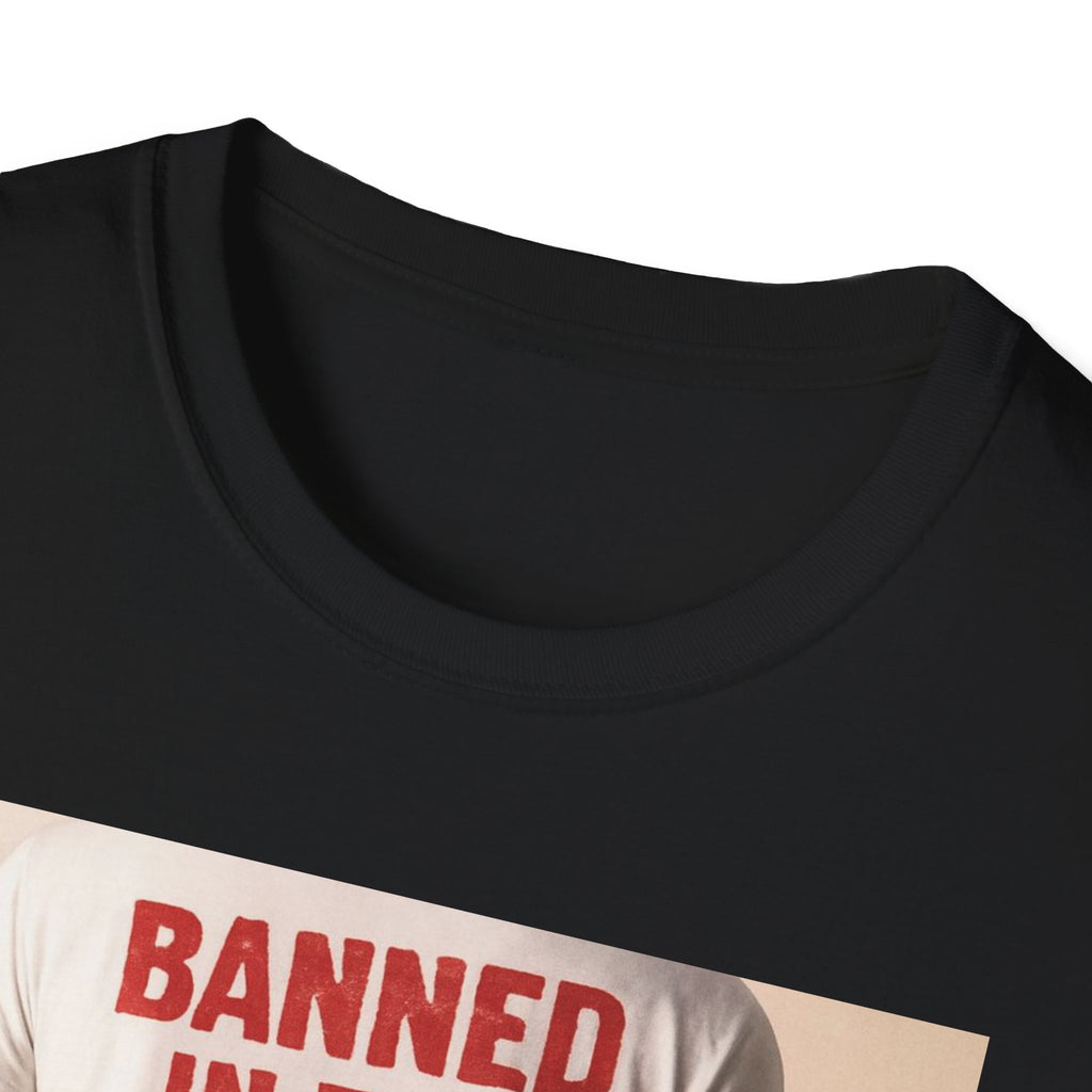 Banned in the USA Political Activist T-Shirt, Liberal Tee, Anti-Trump Christmas Gift, Unisex Softstyle Shirt Kimmel Colbert socia justice
