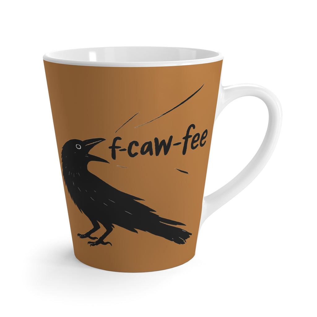 F off! F caw fee! Crow Coffee Whimsical Raven Latte Mug | Unique Coffee Cup, Bird Lovers Gift, Christmas gift, Fun Kitchenware, Quirky Drinkware