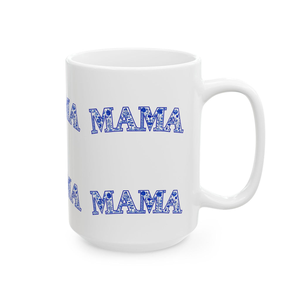 Blue Floral "Mama" Ceramic Mug, Perfect Gift for Mother's Day, Tea Lovers, Coffee Lovers, Birthday, Home Decor, Kitchen Chinoiserie