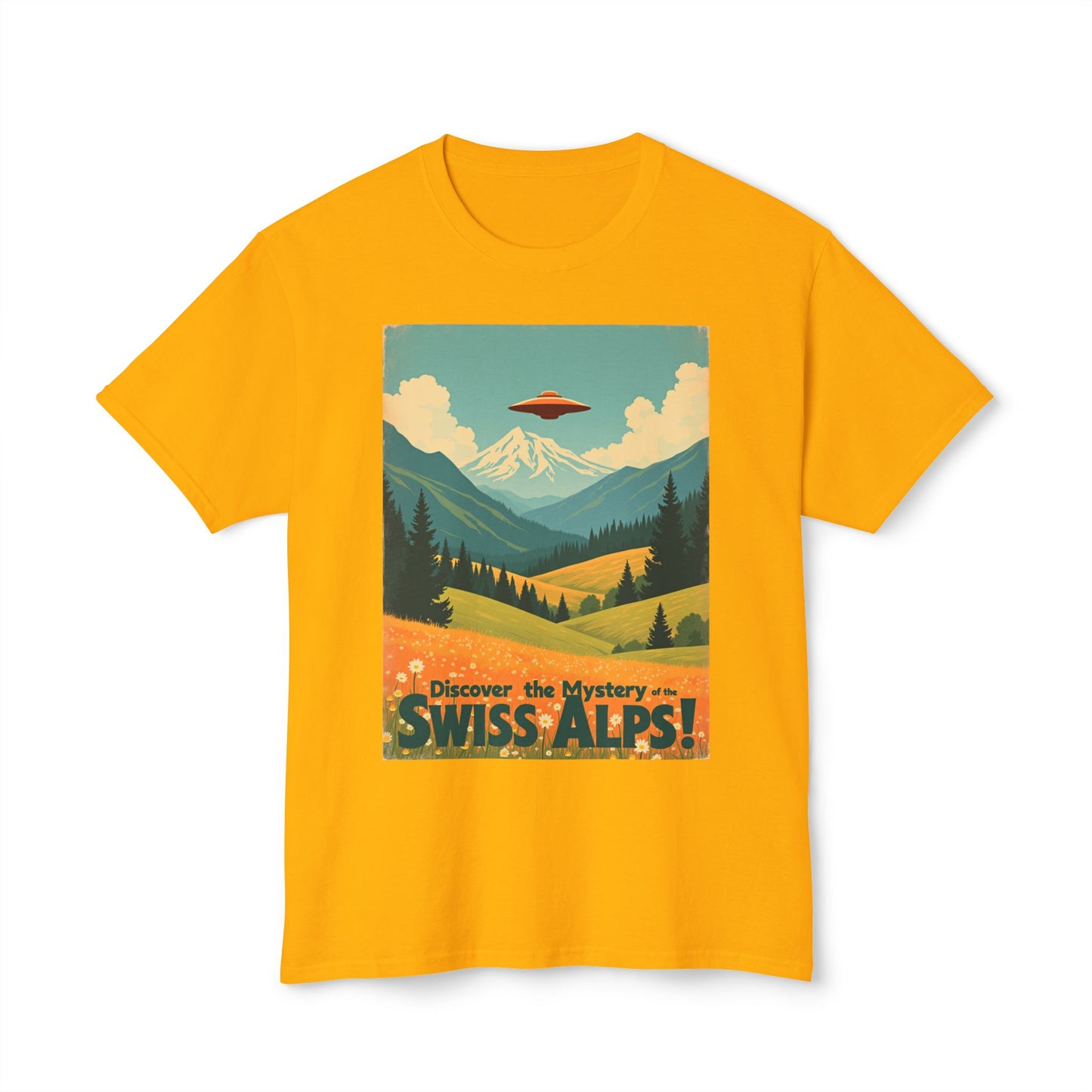 T-Shirt - Swiss Alps Space Travel Adventure Unisex HD Cotton™ Tee