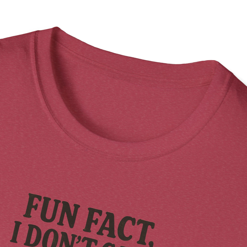 I dont care Sarcastic Cat Lover Unisex Softstyle T-Shirt, Funny Graphic Tee, Zero F's Given Animal Shirt,Humorous Tee for Cat Owners
