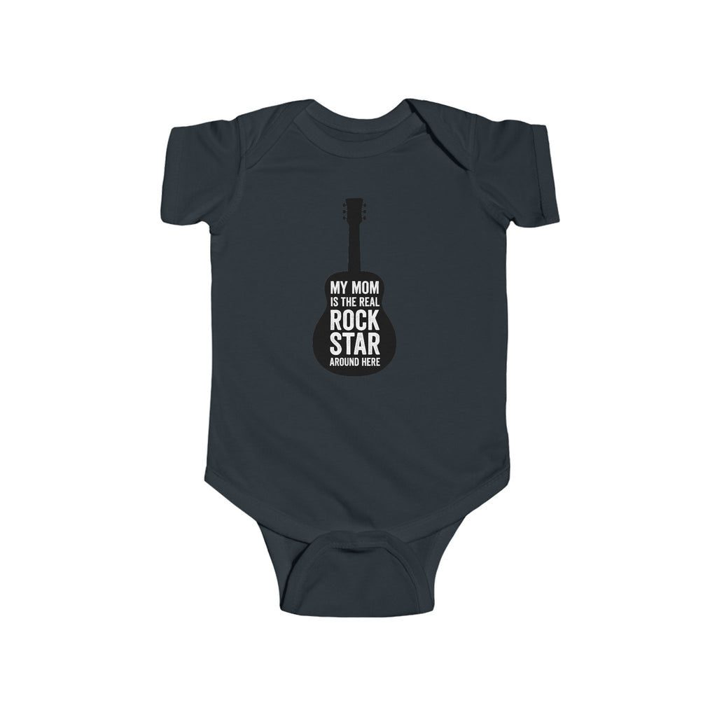 Infant Bodysuit, My Mom is the Real Rockstar, Baby Clothes, Onesie, Newborn Outfit, Baby Shower Gift