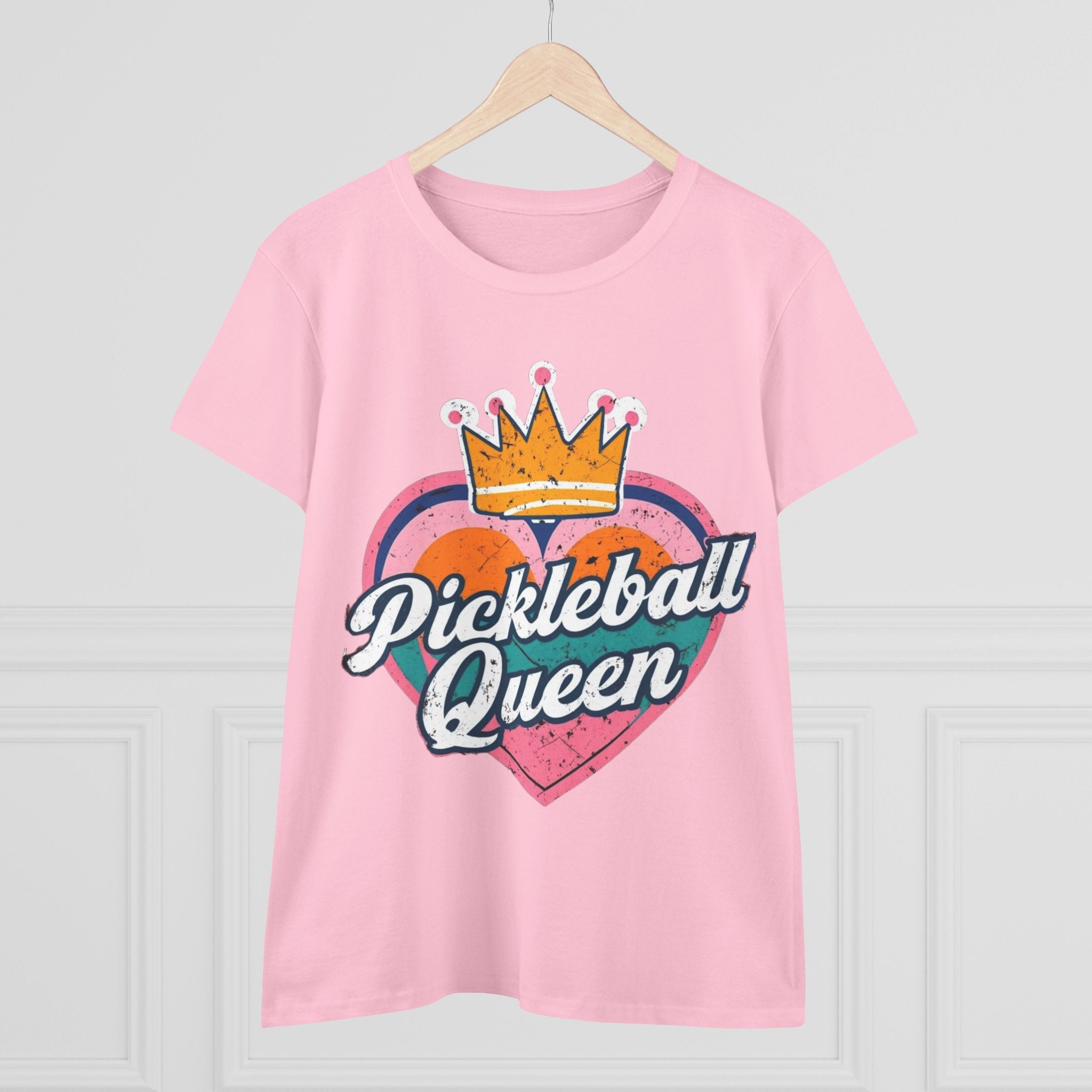 Pickleball Queen Cotton Tee - Perfect for Sports Lovers, Gifts for Her, Summer Fun, Activewear, Casual Style crown paddle queen