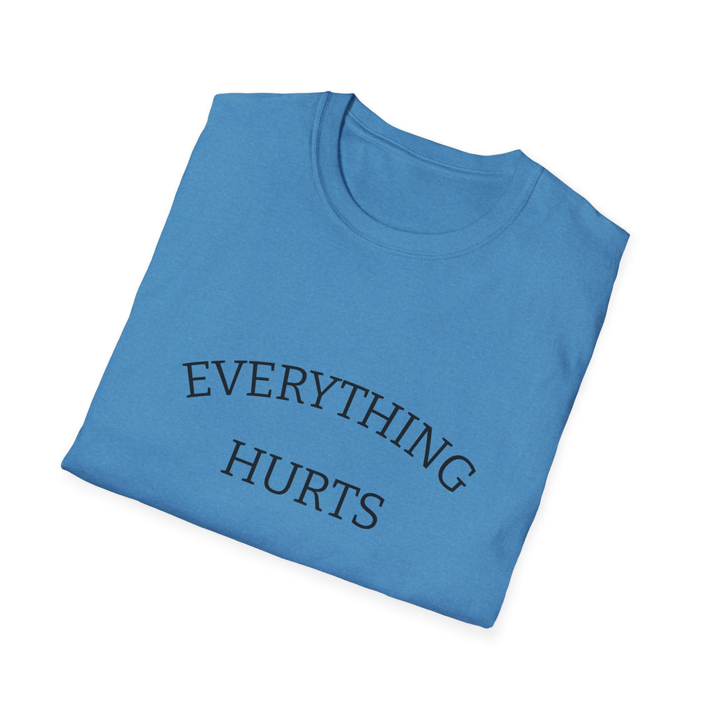 Everything Hurts Funny Workout Fitness gym Unisex Softstyle T-Shirt, Retirement Gift, Getting Old, Fitness Gift aches and pains