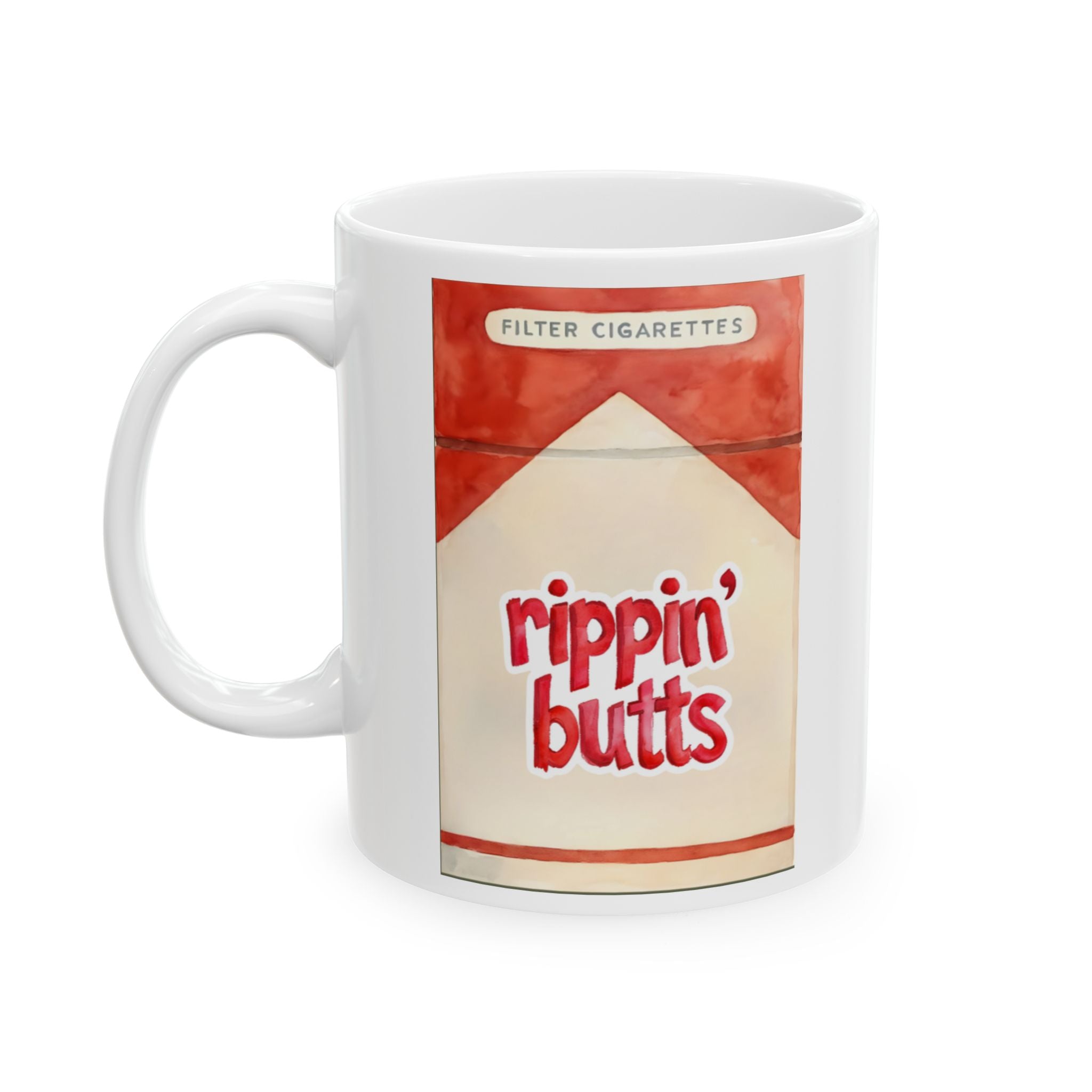 Ceramic Mug, Ripping Butts smokers humor gifts for her and him edgy humor cigarettes, Funny Coffee Cup, Sarcastic Tea Mug, Unique Novelty