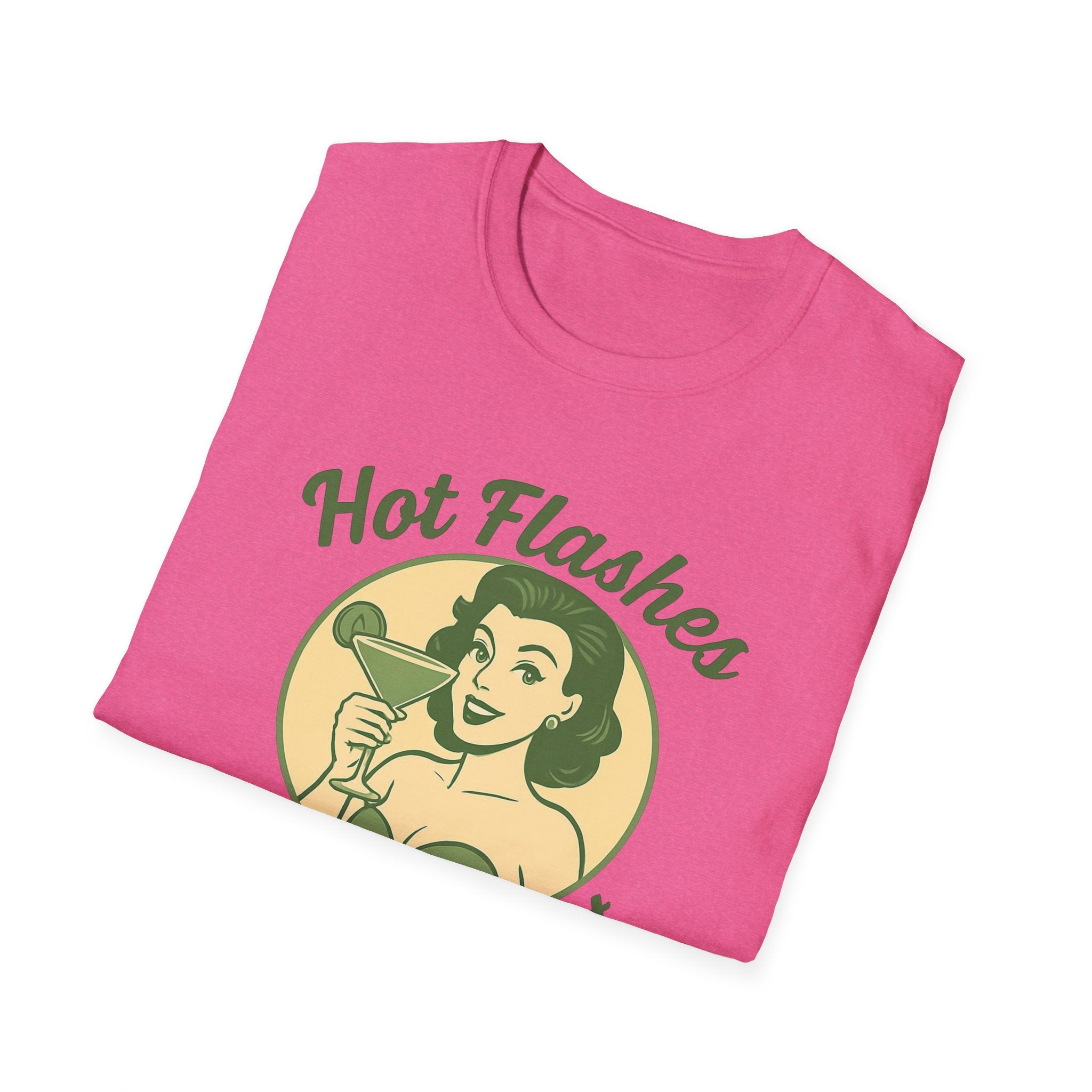Menopause Life Change Gifts for Her Unisex Softstyle T-Shirt, Hot Flashes Cold Heart, Funny Menopausal Shirt, Gift for Women, Comfortable