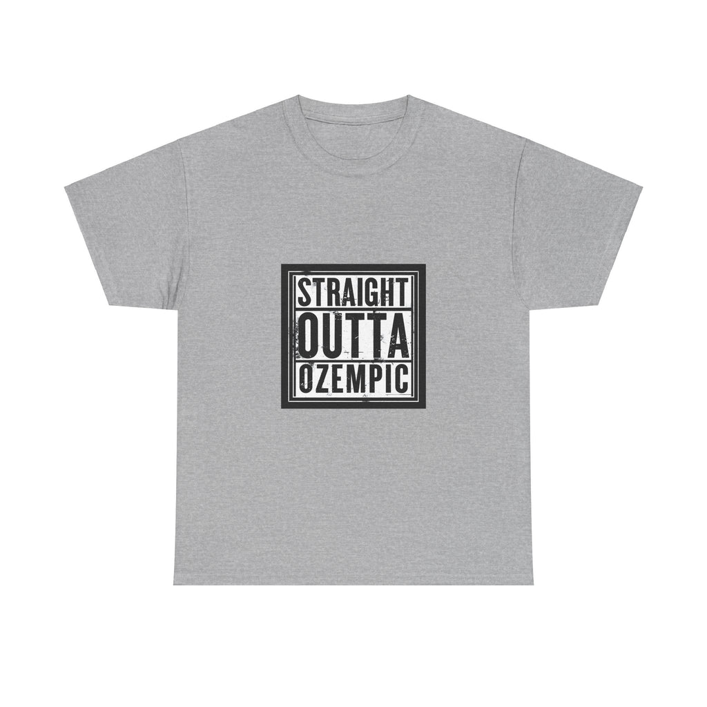 Unisex Tee, Funny Straight Outta Ozempic Design, Sarcastic Graphic Tee, Humor T-Shirt, Health Gift, Medication Joke Shirt