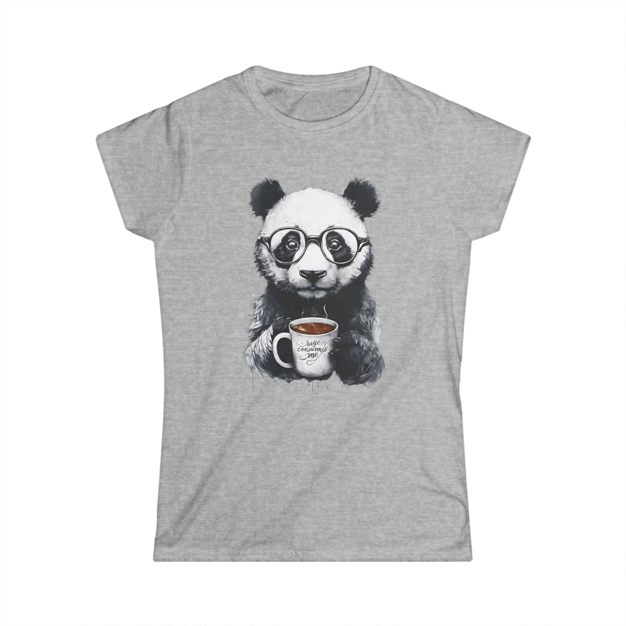 Rage consumes me panda T-Shirt, Women's Graphic Tee, Softstyle Top, Cute Animal Shirt, Funny Panda Gift