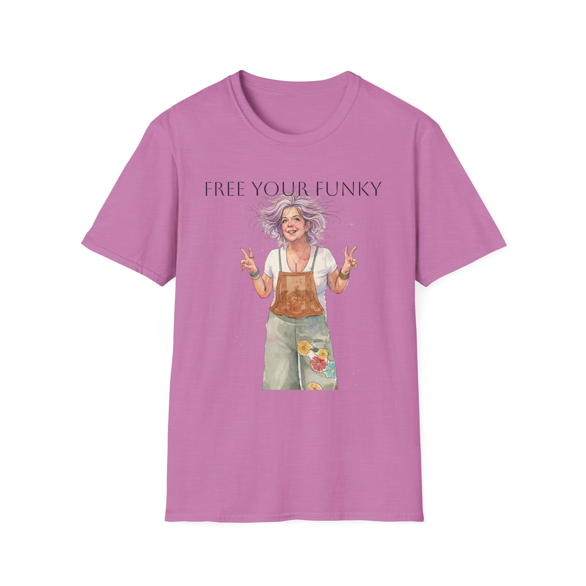 T-Shirt — “Free Your Funky” Peace-Sign Boho Woman Graphic Tee