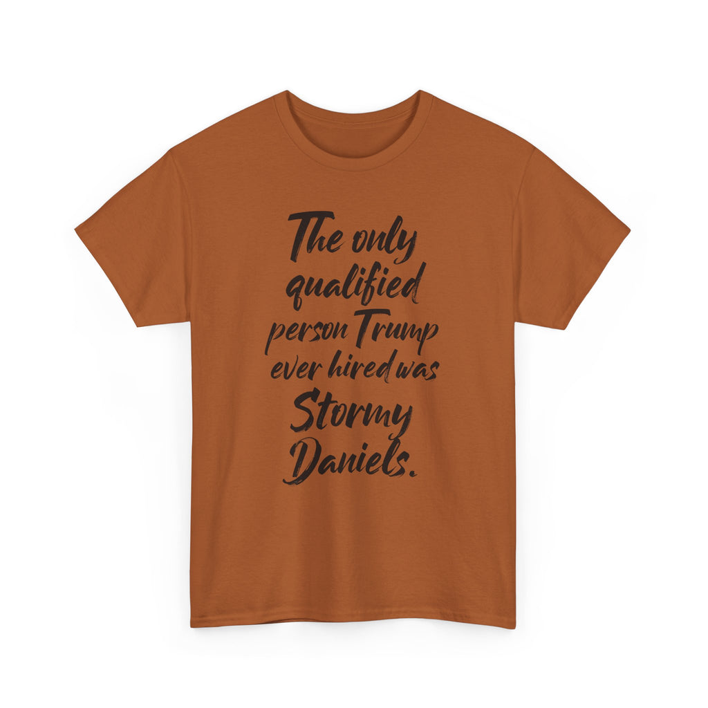The only qualified person Trump ever hired was Stormy Daniels Anti-Trump Tee, Activist Apparel, Resist Clothing, Protest Shirt