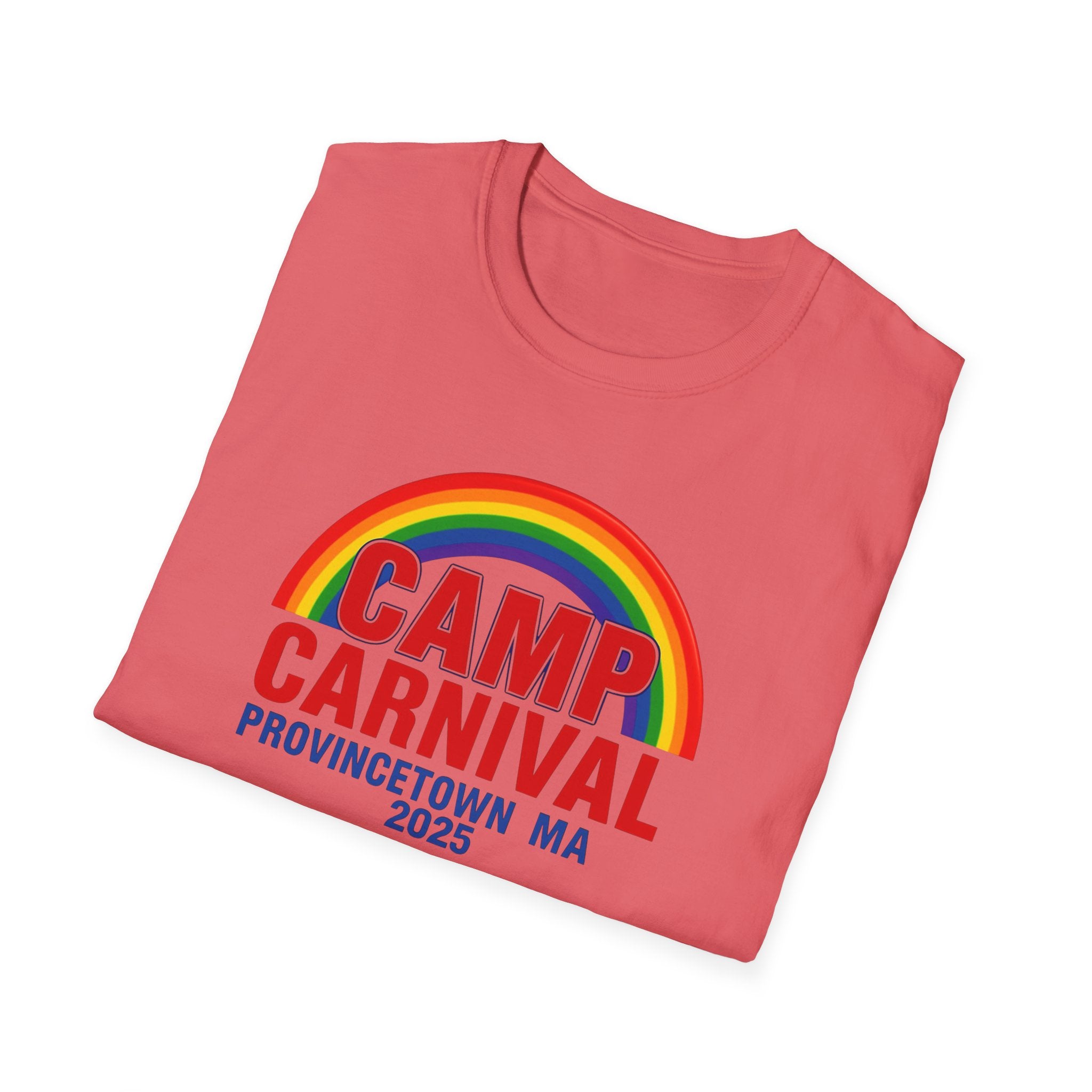 Rainbow Camp Carnival Ptown Unisex T-Shirt, LGBTQ+ Pride Apparel, Summer Festival Top, Gift for Camp Lovers, 2025 Event Shirt
