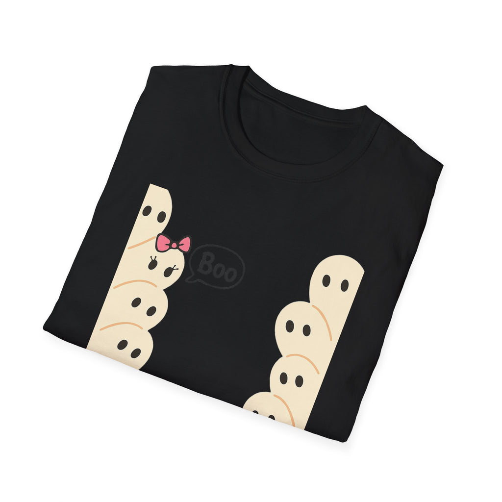 Spooky Ghost Boo Bow Cute Halloween Unisex T-Shirt, Halloween Shirt, Ghost Costume, Halloween Party Shirt, Spooky Tee, Cute Halloween Top