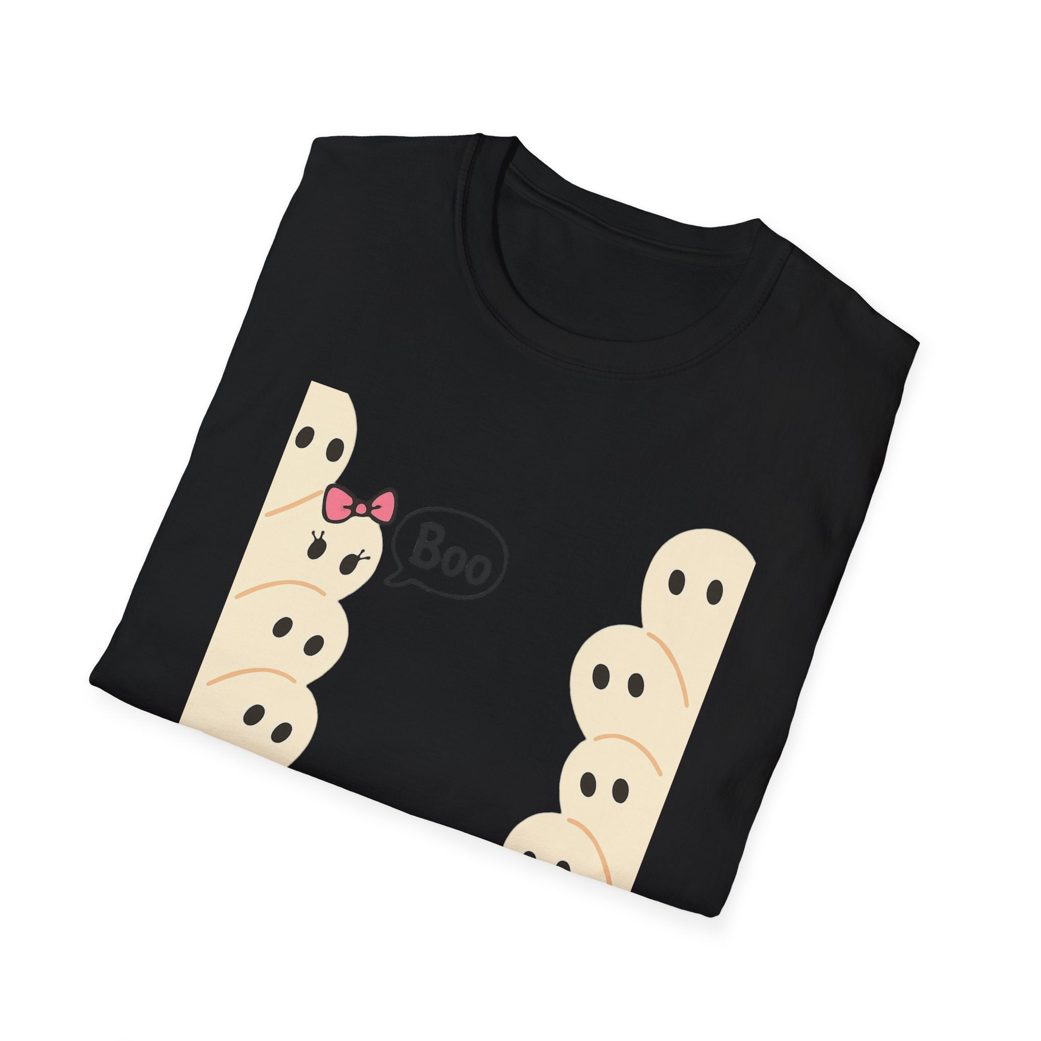 Spooky Ghost Boo Bow Cute Halloween Unisex T-Shirt, Halloween Shirt, Ghost Costume, Halloween Party Shirt, Spooky Tee, Cute Halloween Top