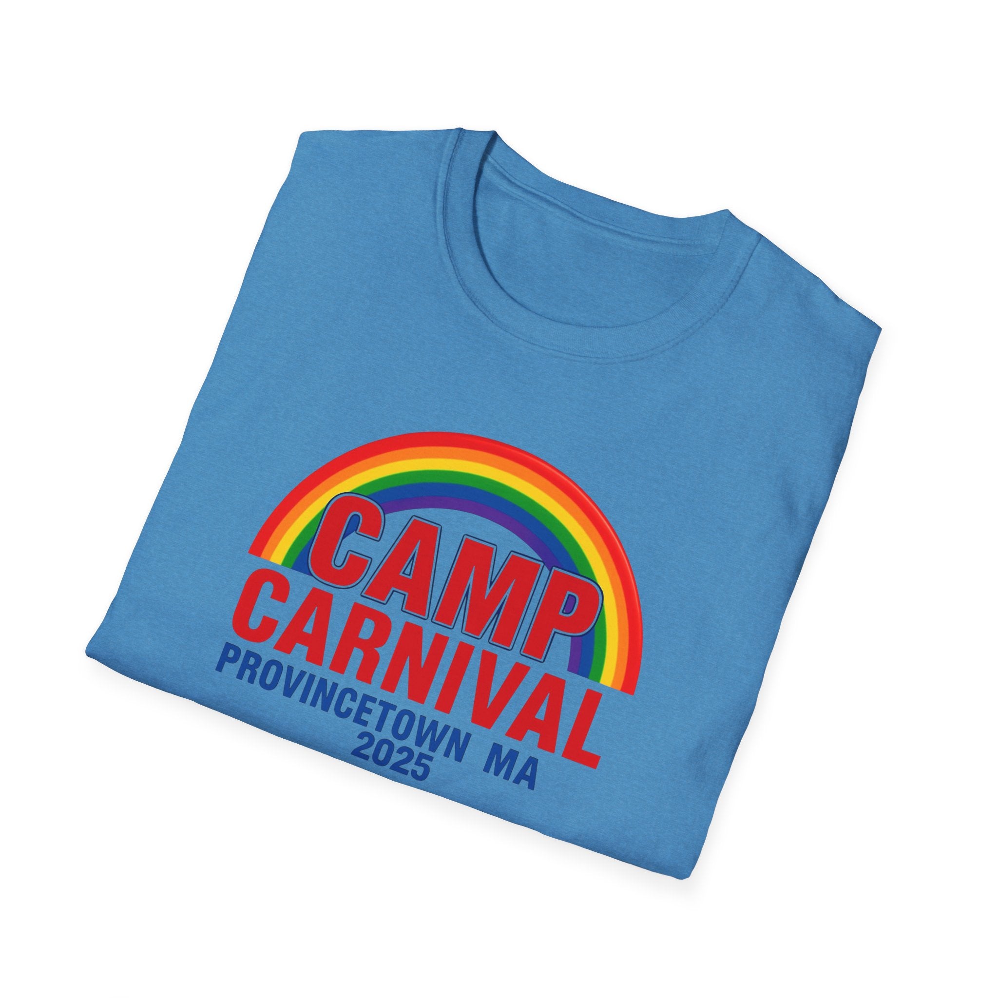 Rainbow Camp Carnival Ptown Unisex T-Shirt, LGBTQ+ Pride Apparel, Summer Festival Top, Gift for Camp Lovers, 2025 Event Shirt