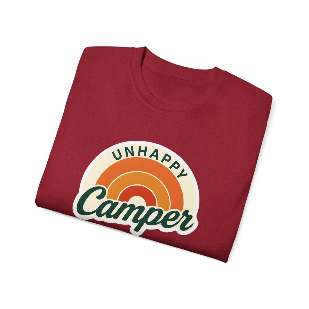 Unisex Tee for Campers: Unhappy Wanderer Adventure Gift Shirt, Hiking Outdoor Camping Apparel, Outdoorsy Nature Lover Top, Wanderlust Tee,