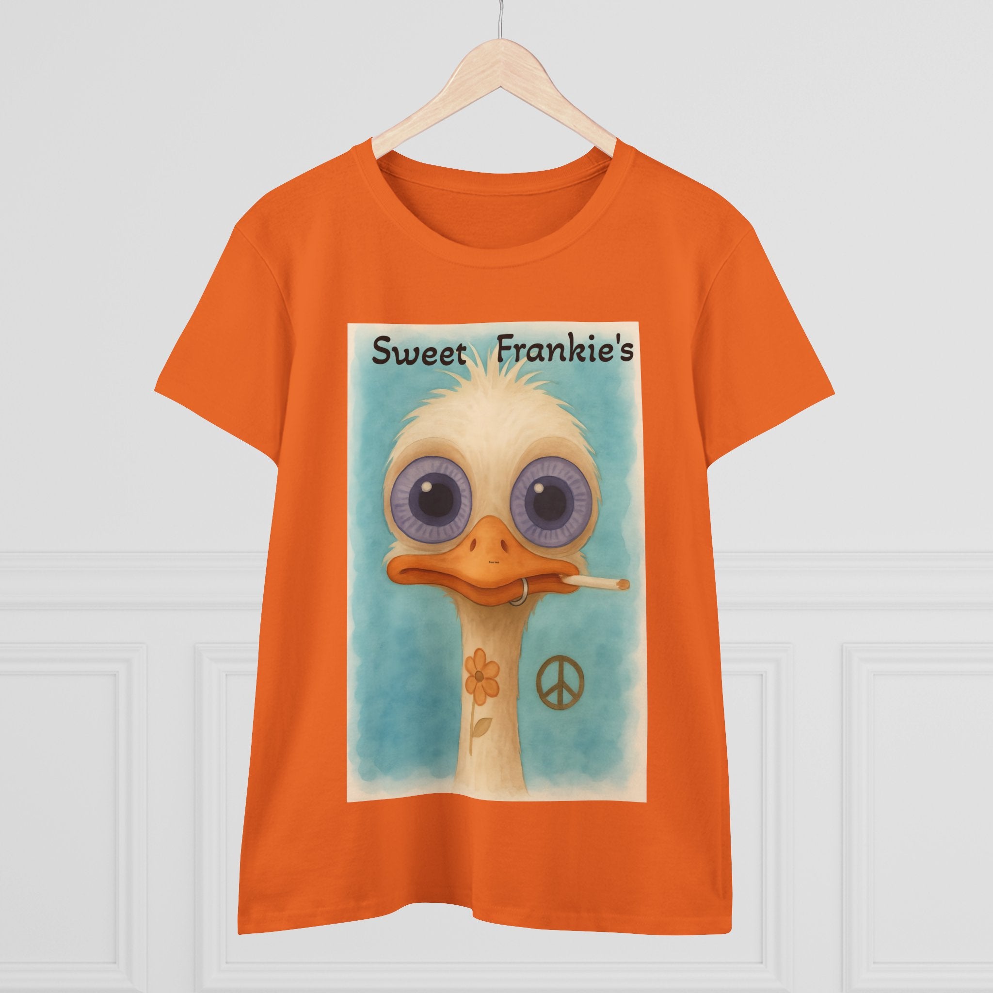 T-Shirt, Sweet Frankies Ostrich Graphic Tee, Funny Tee, Women's Graphic Shirt, Gift for Her, Women's Cotton Shirt social justice wear