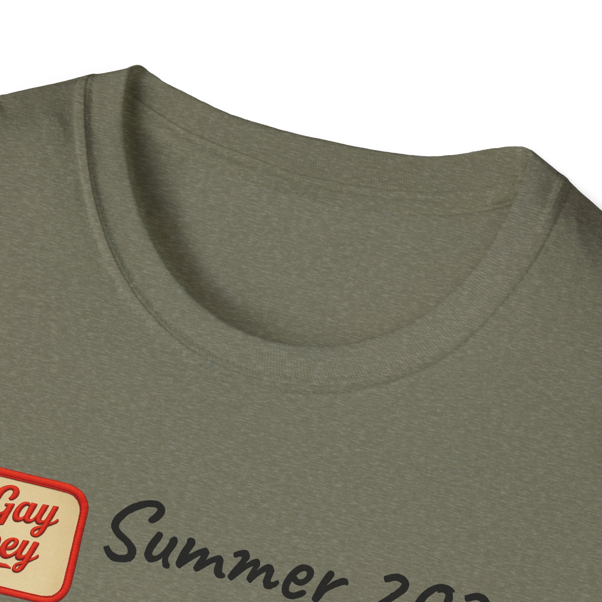 Summer 2025 Merit Badges carnival Unisex Softstyle T-Shirt, Gay Summer Apparel, Camp Vibes Tee, Unique Gifts, Casual Wear for Parties